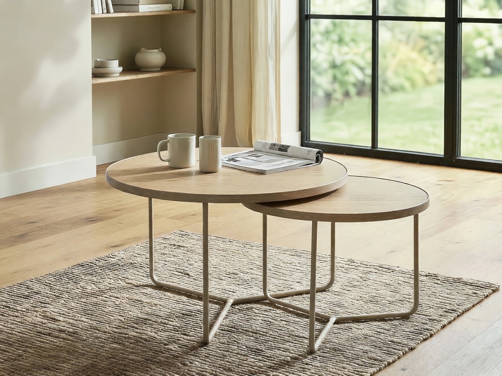 Nest of coffee tables Detroit 252 (Light travertine + Cashmere)