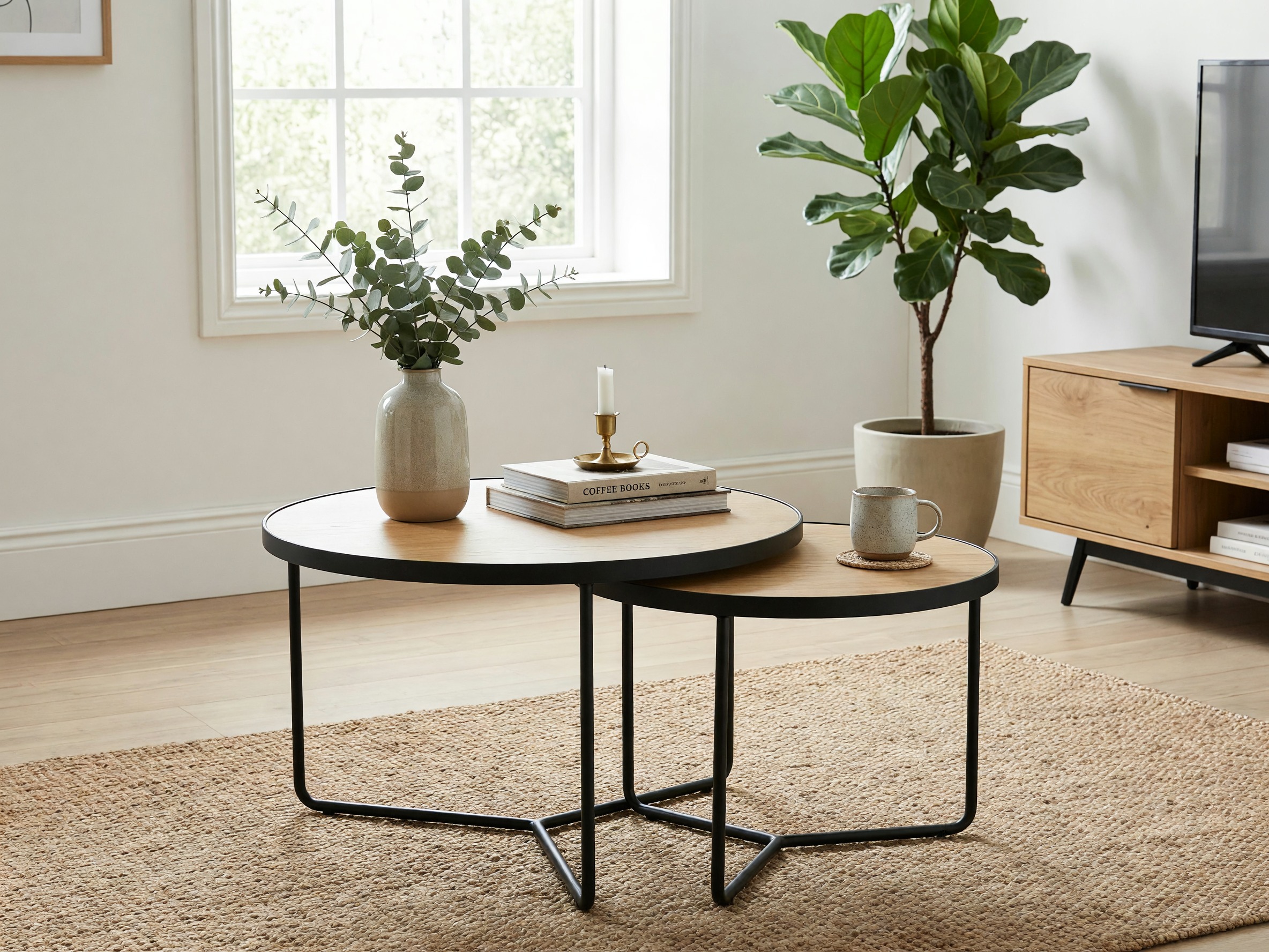 Nest of coffee tables Detroit 252 (Oak + Black)