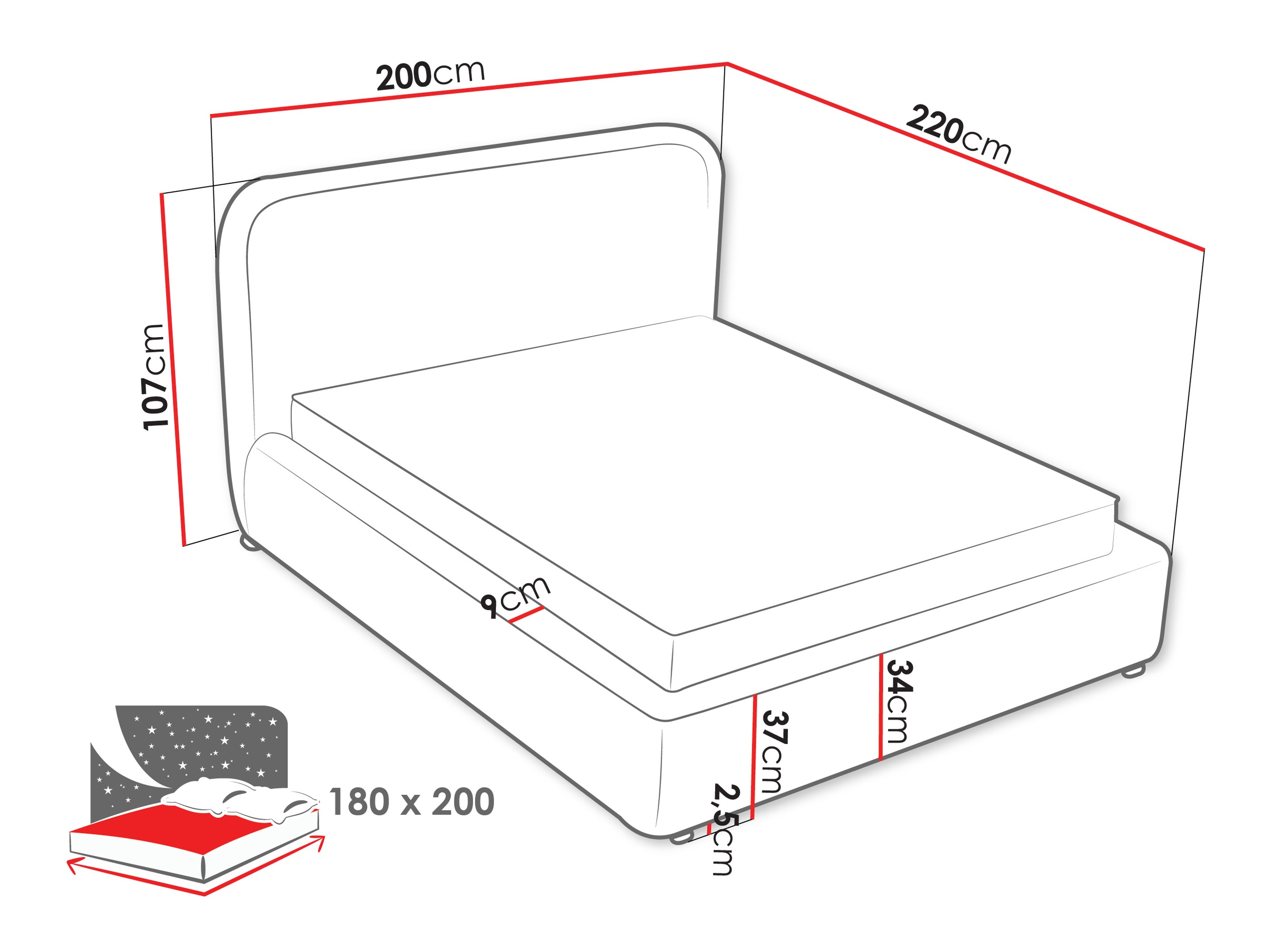 Continental bed Portage 113 (Adventure 94)