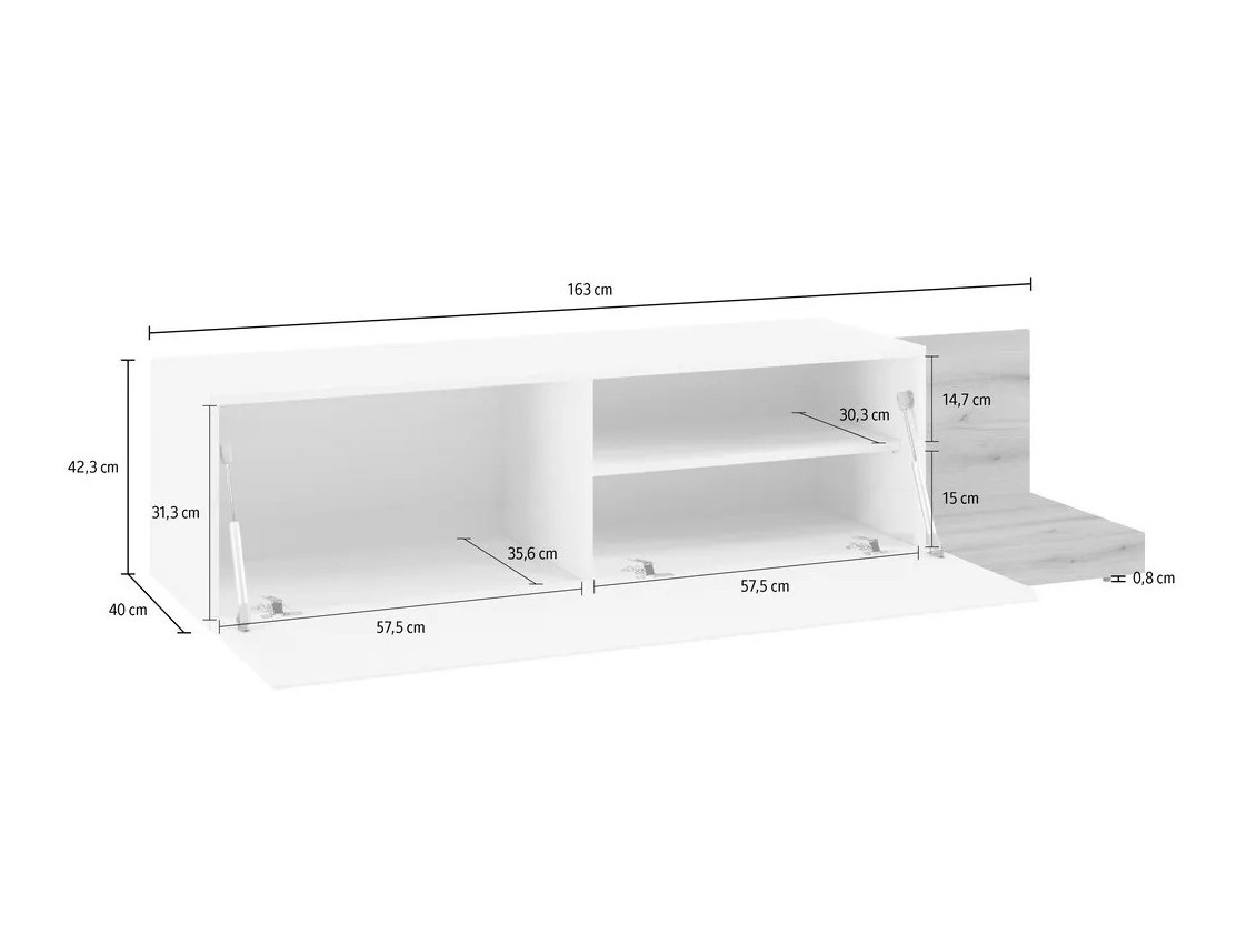 TV stand Ontario 244 (Grey + Oak)