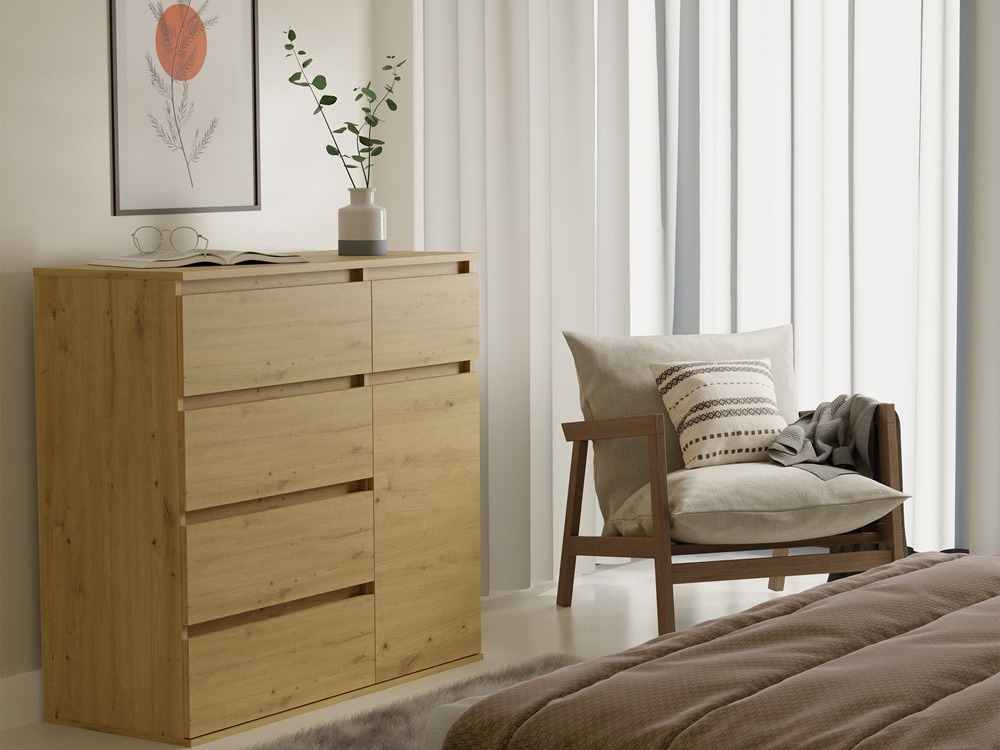 Chest of drawers Elbvelu 136 (Artisan oak)