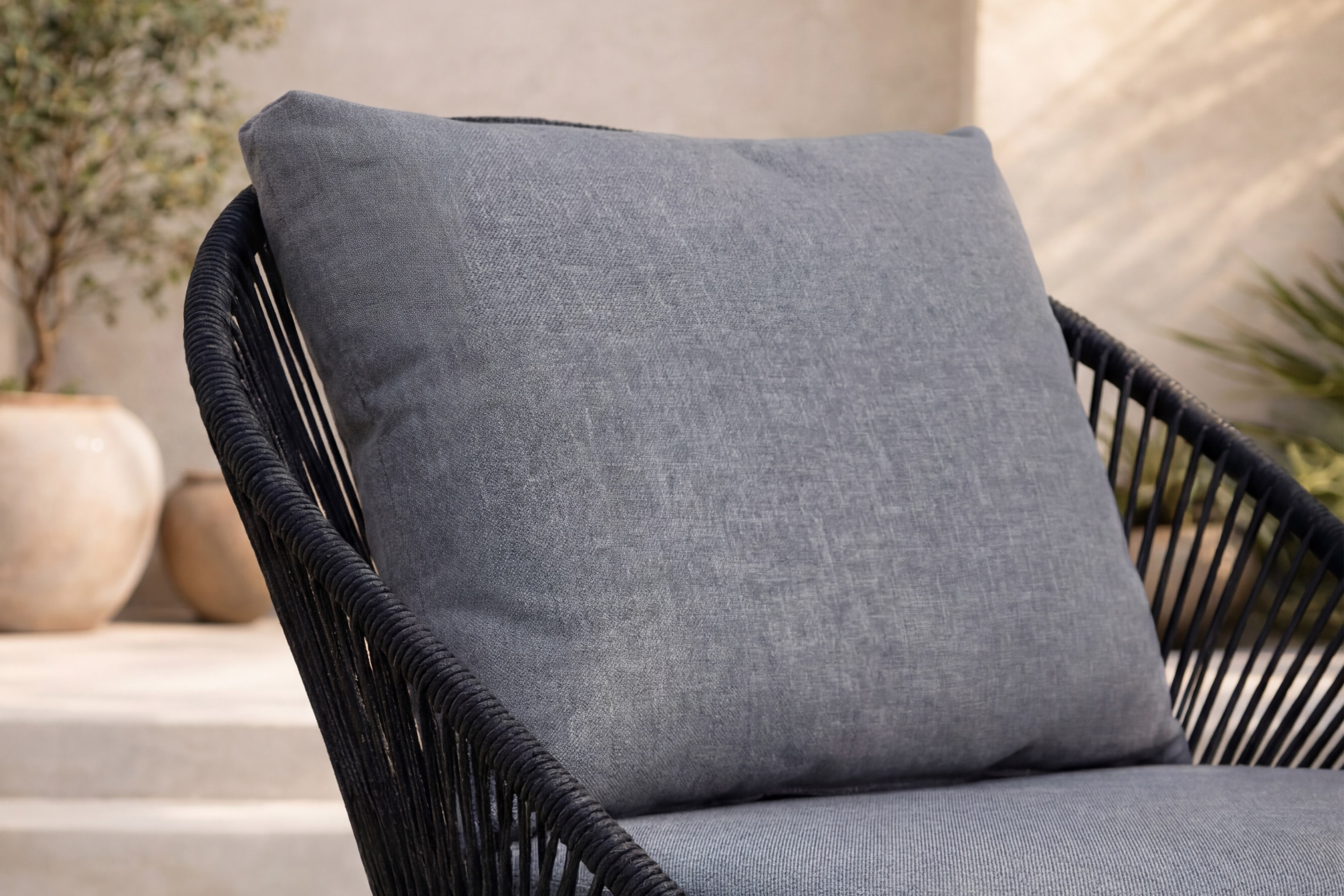 Outdoor armchair Dallas 1079 (Black + Grey)