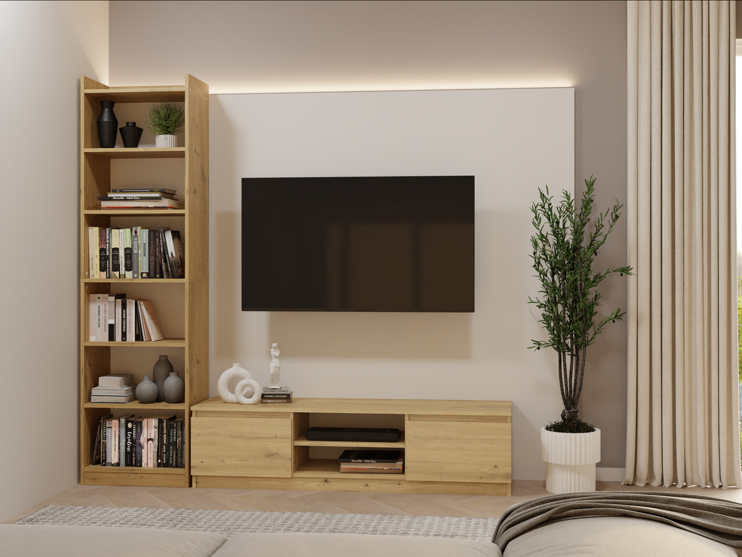 Bookcase Mandeville 380 (Artisan oak)