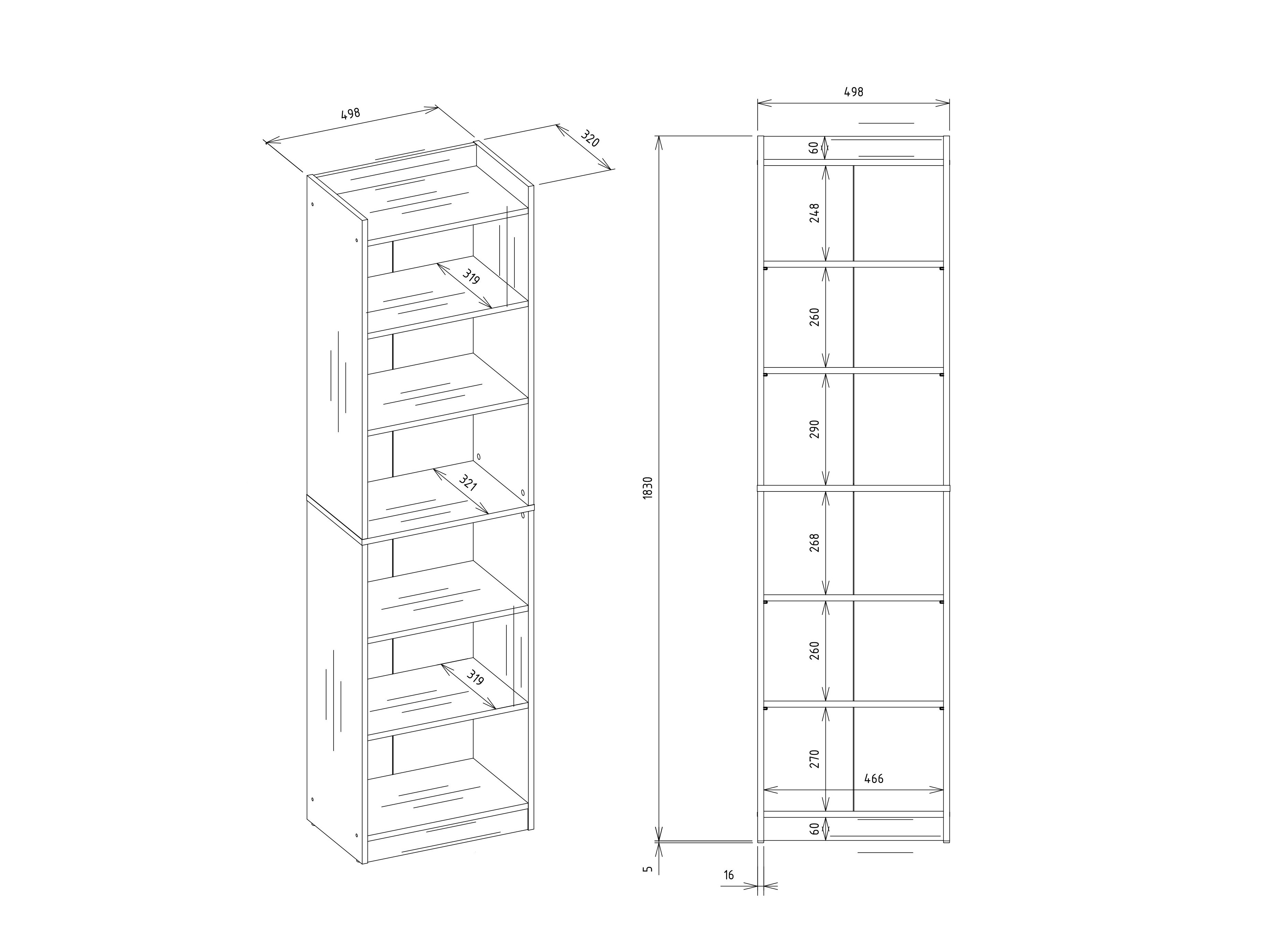 Bookcase Mandeville 380 (Artisan oak)