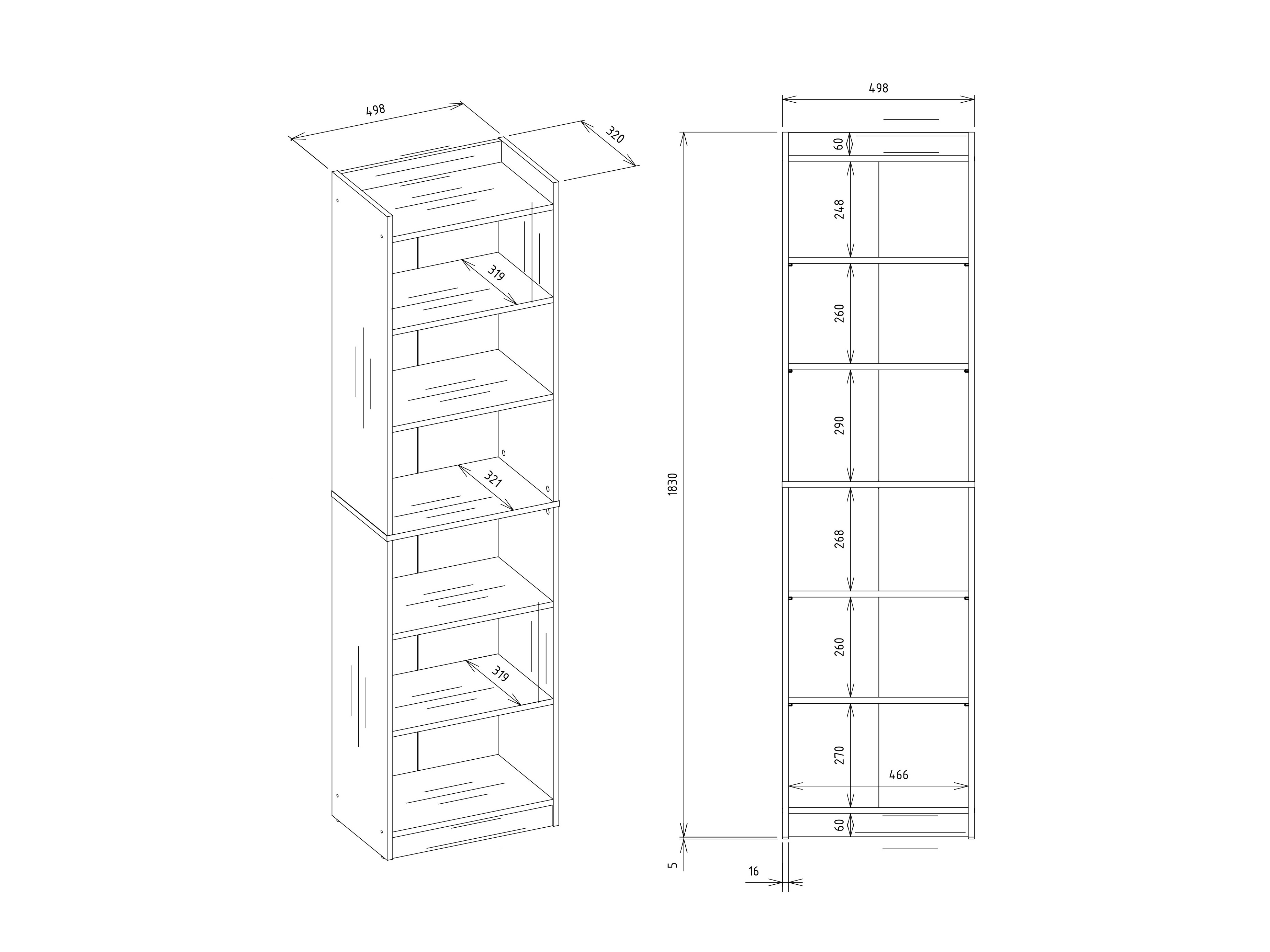 Bookcase Mandeville 380 (White)