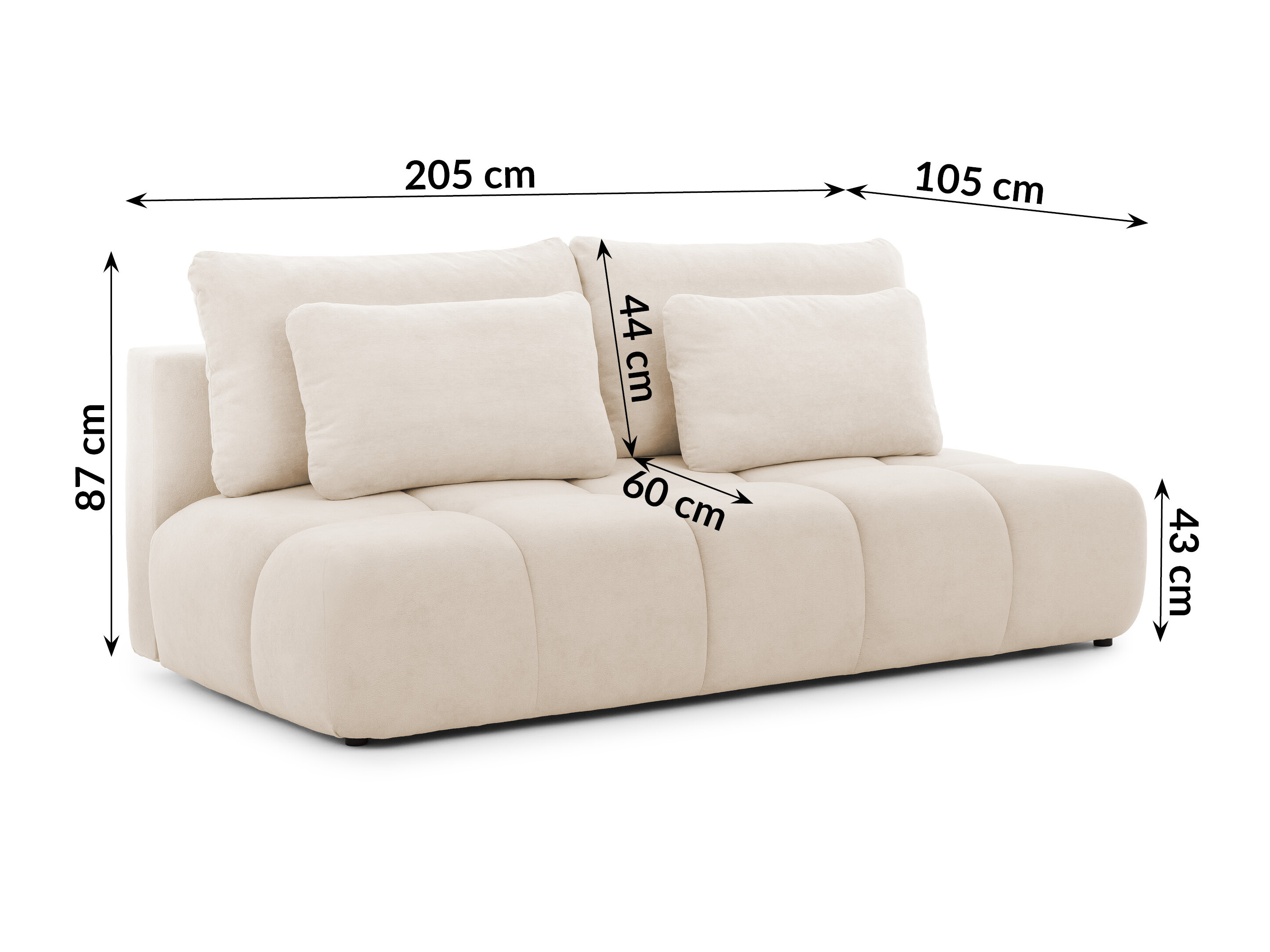 Sofa bed Rocklin 203 (Soft Plush 02)