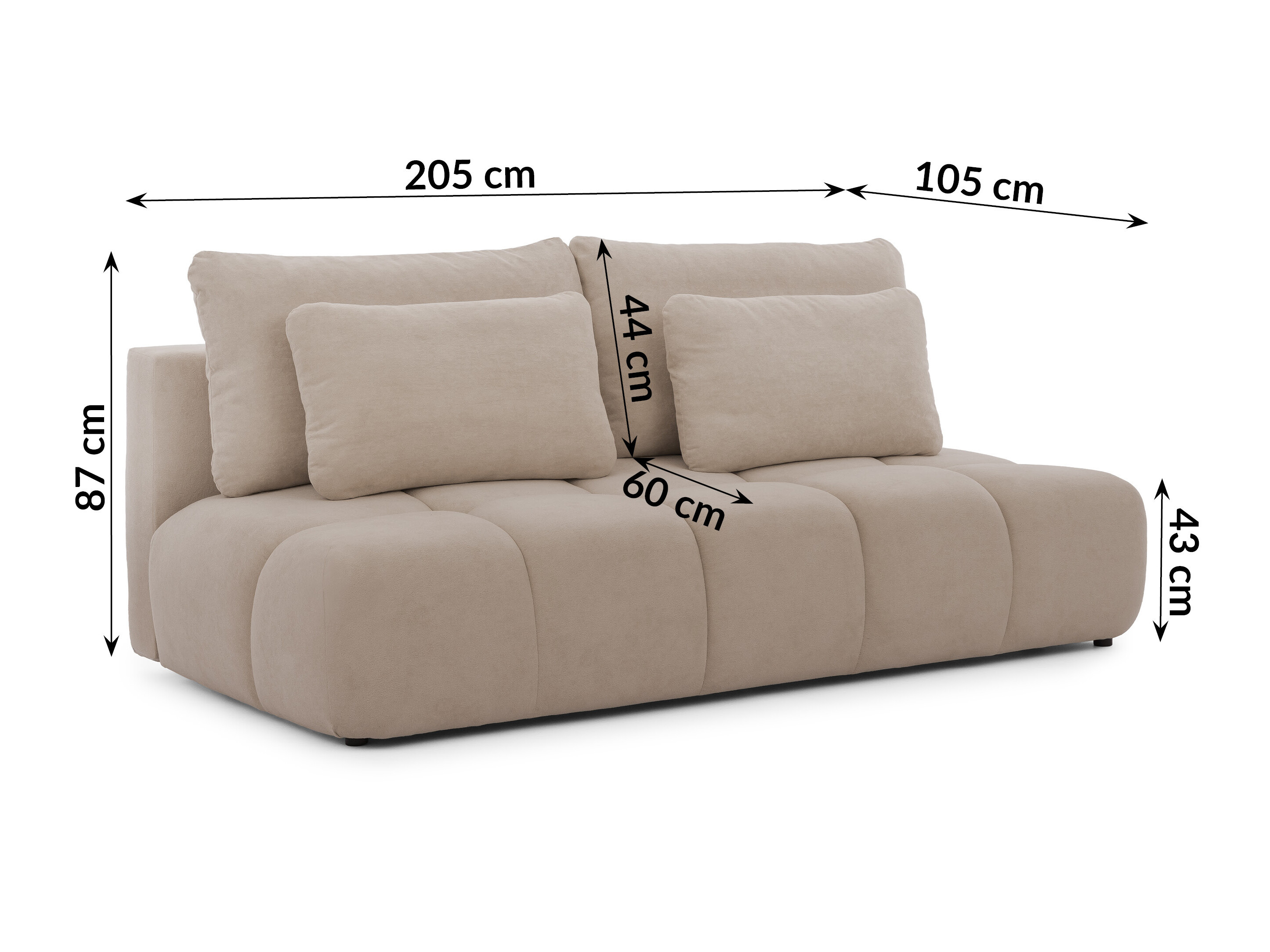 Sofa bed Rocklin 203 (Soft Plush 03)