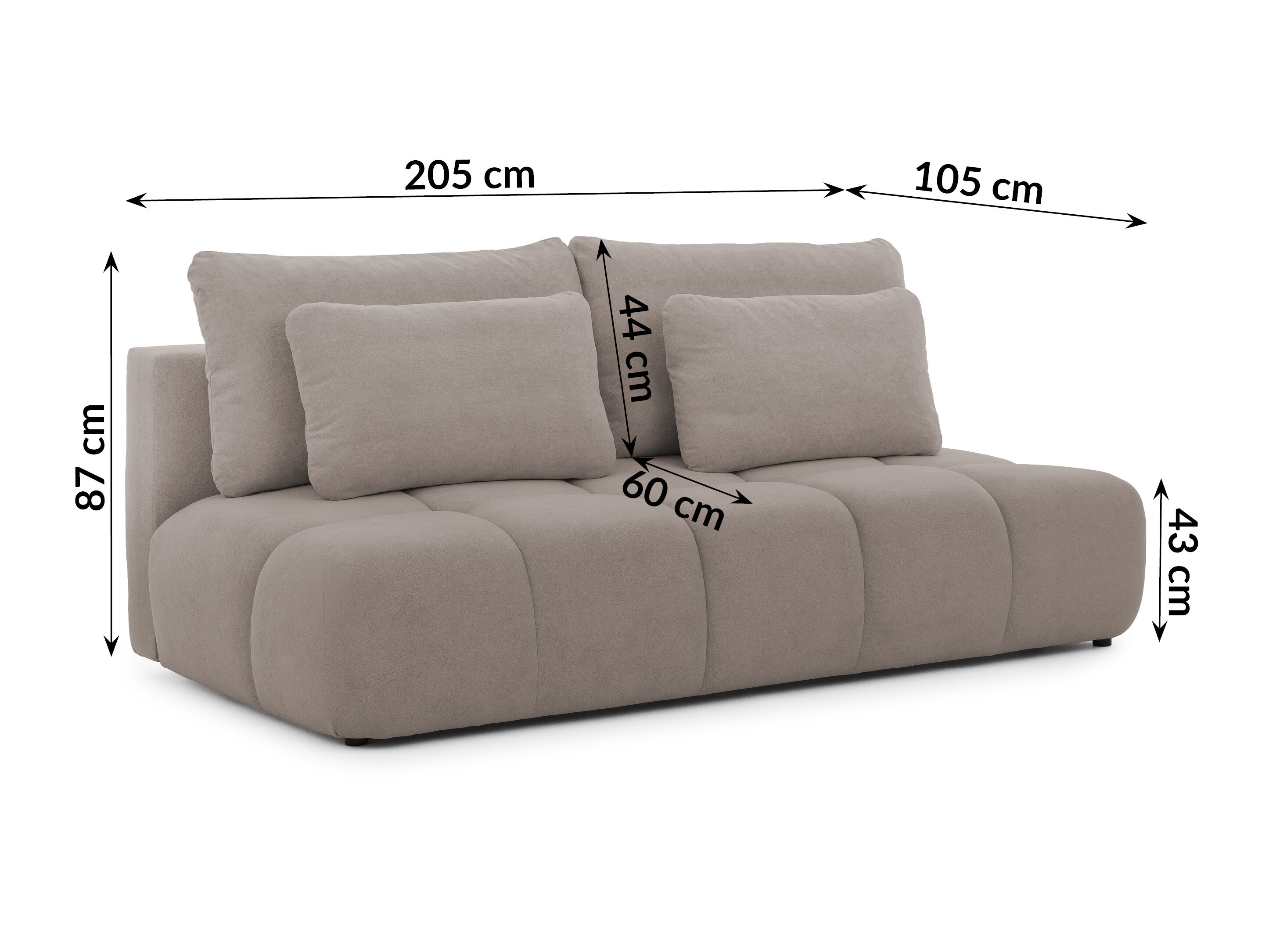 Sofa bed Rocklin 203 (Soft Plush 04)
