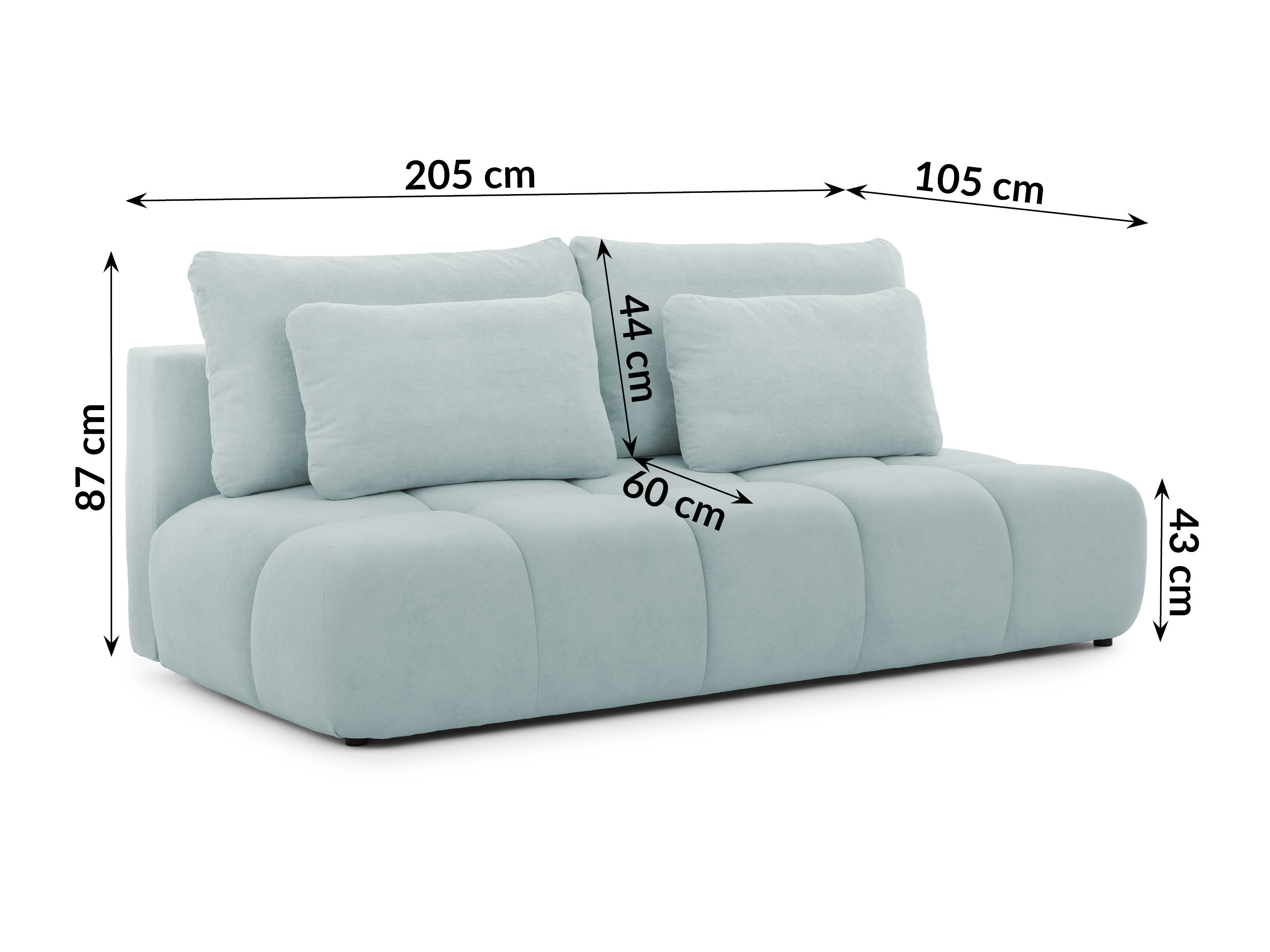 Sofa bed Rocklin 203 (Soft Plush 15)