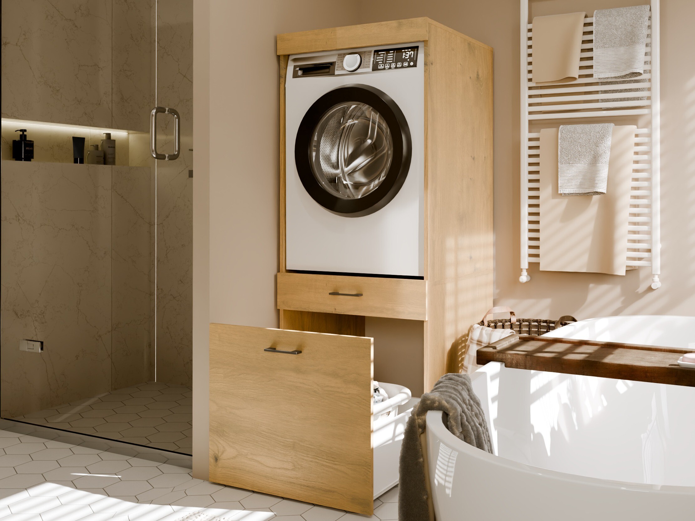 Bathroom shelf Balelbo 110 (Artisan oak)