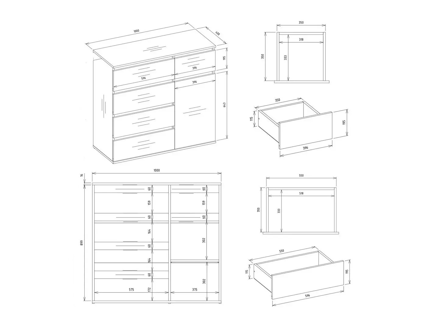 Chest of drawers Elbvelu 136 (Artisan oak)