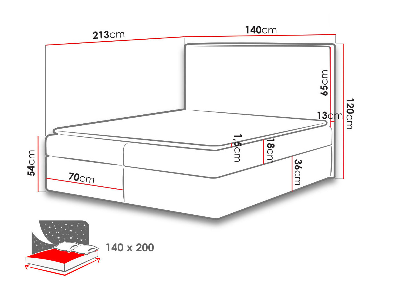 Continental bed Butyrum (Muna 14)