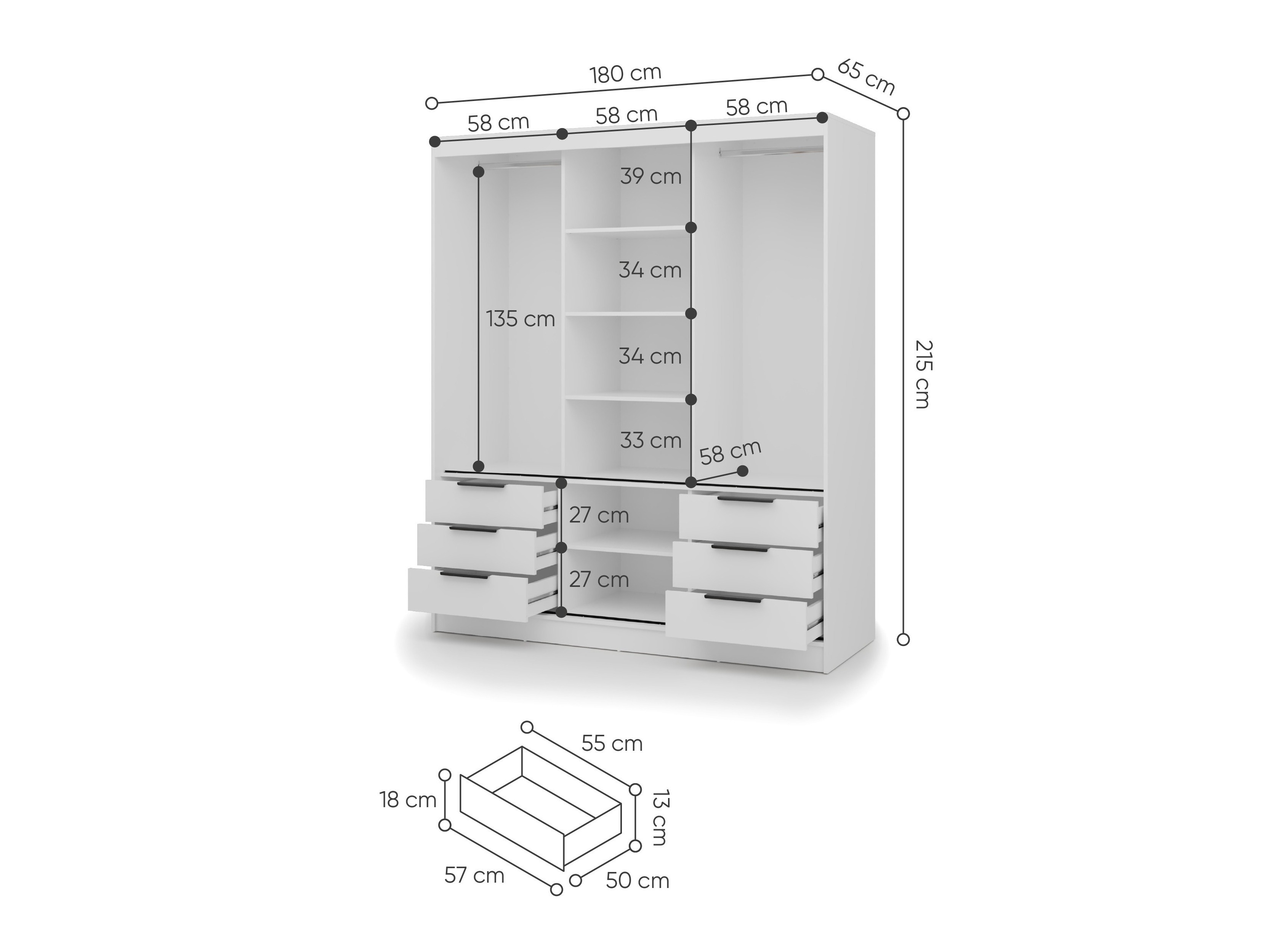 Wardrobe Fresno 184 (White)