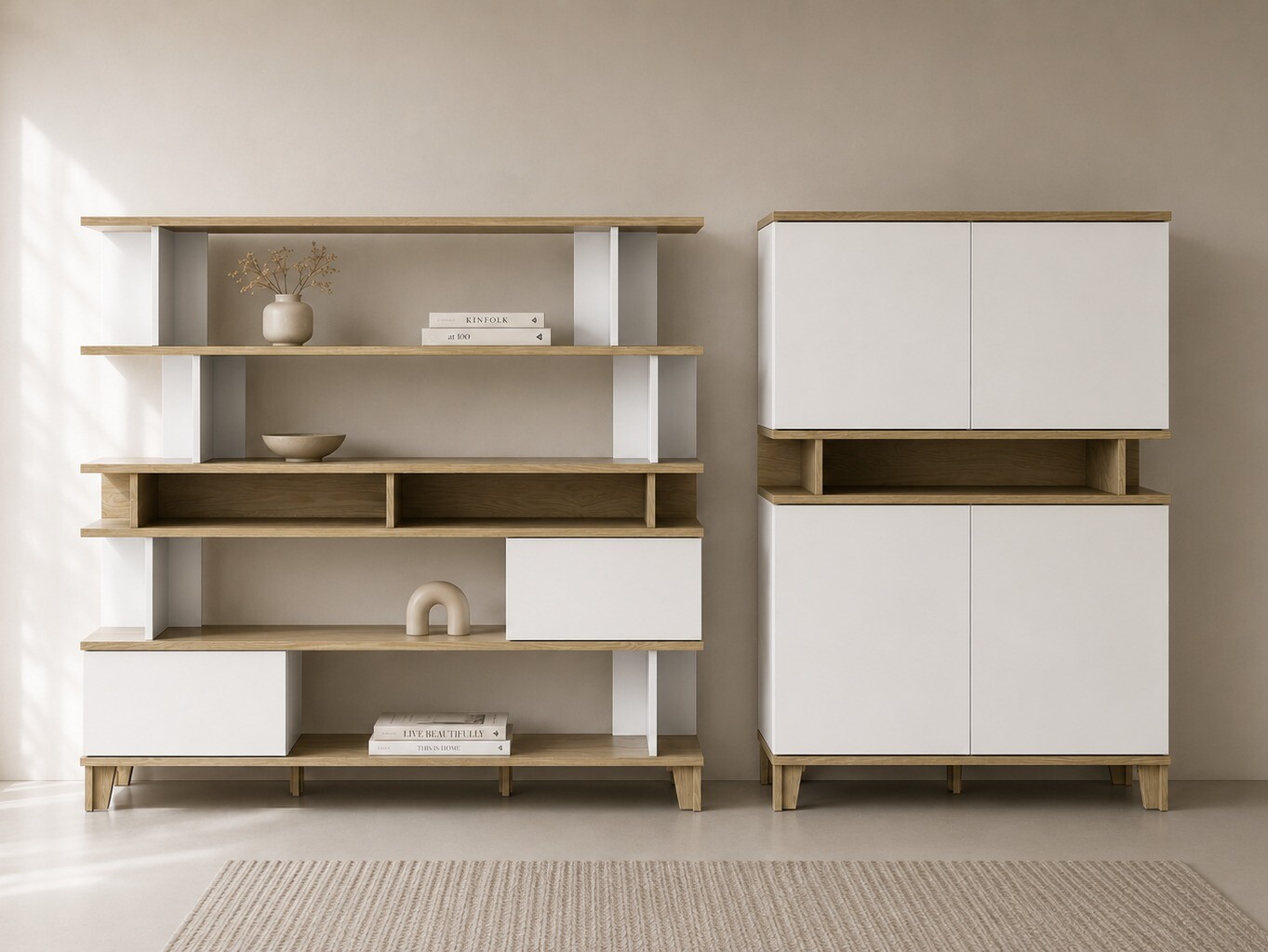 Bookcase Evarveru 106 (Matte white)