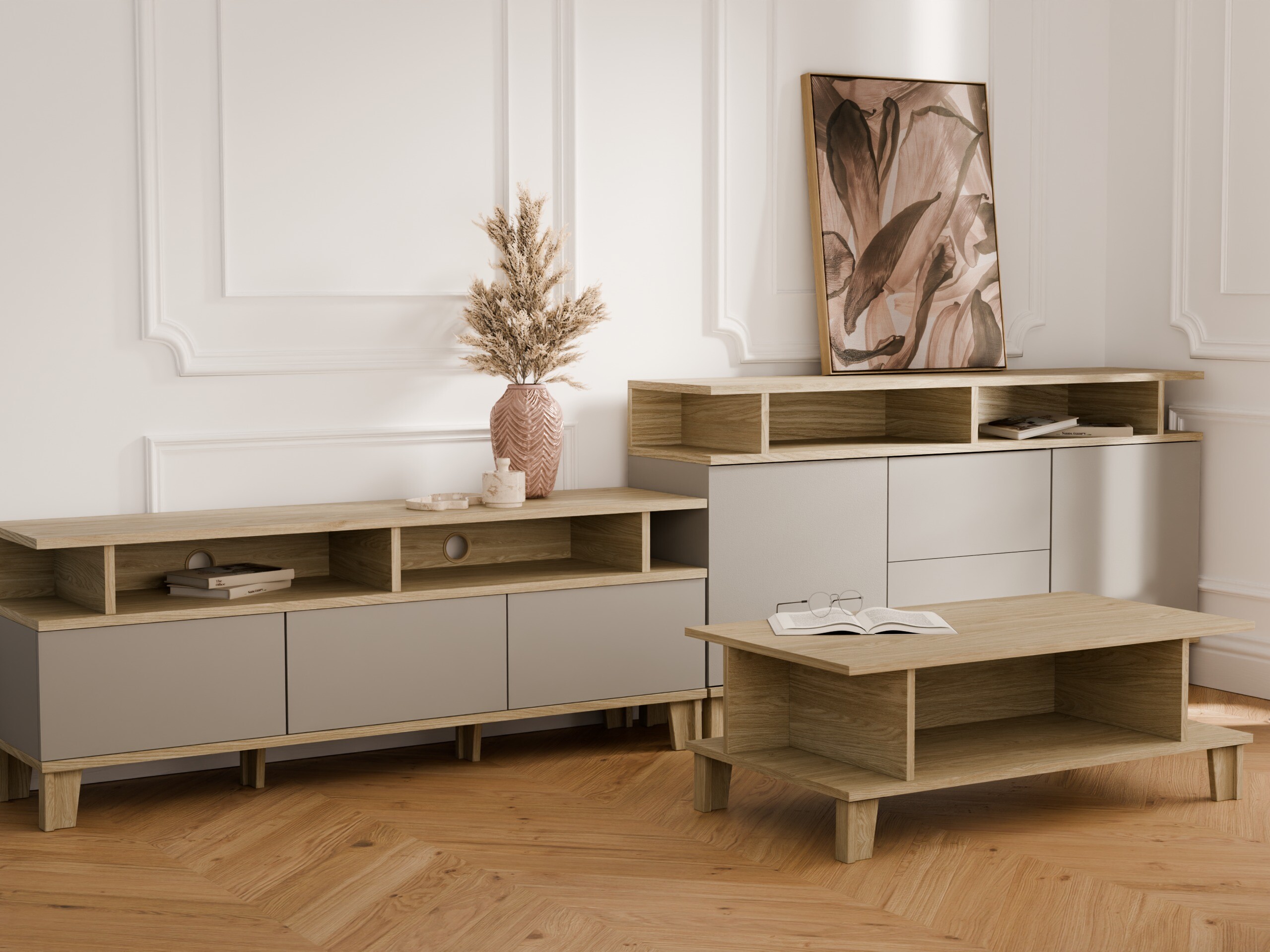 Chest of drawers Evarveru 105 (Grey)