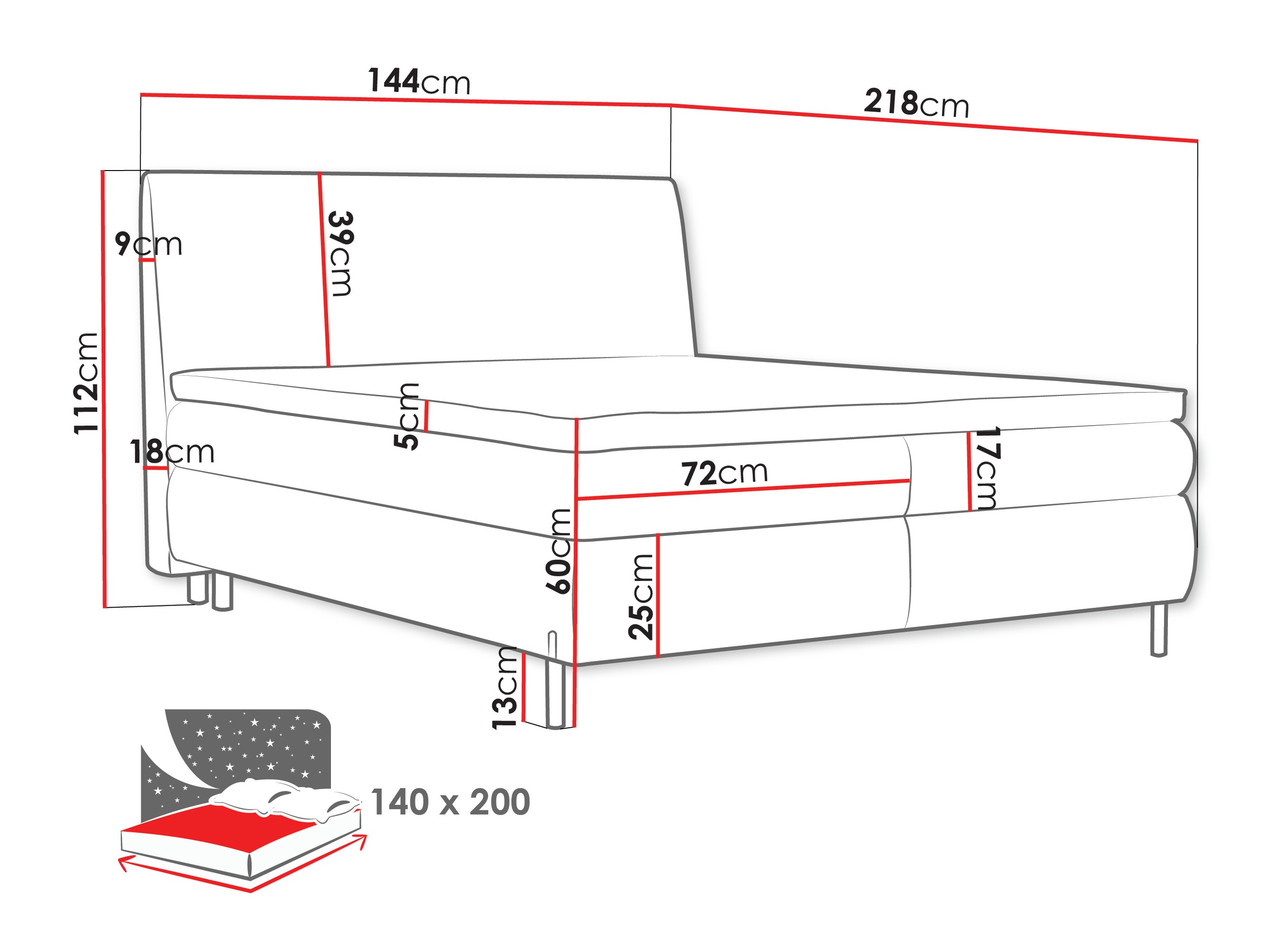 Continental bed Portage 113 (Adventure 06)