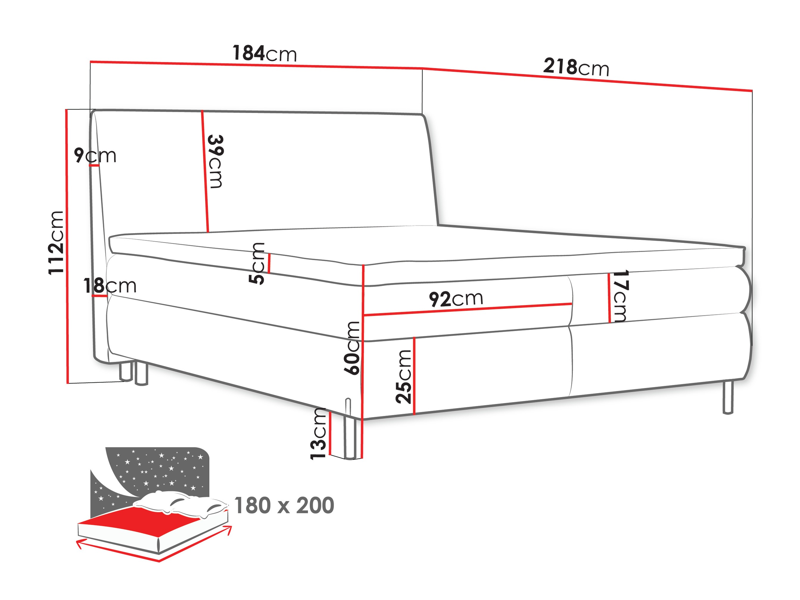 Continental bed Portage 113 (Adventure 06)