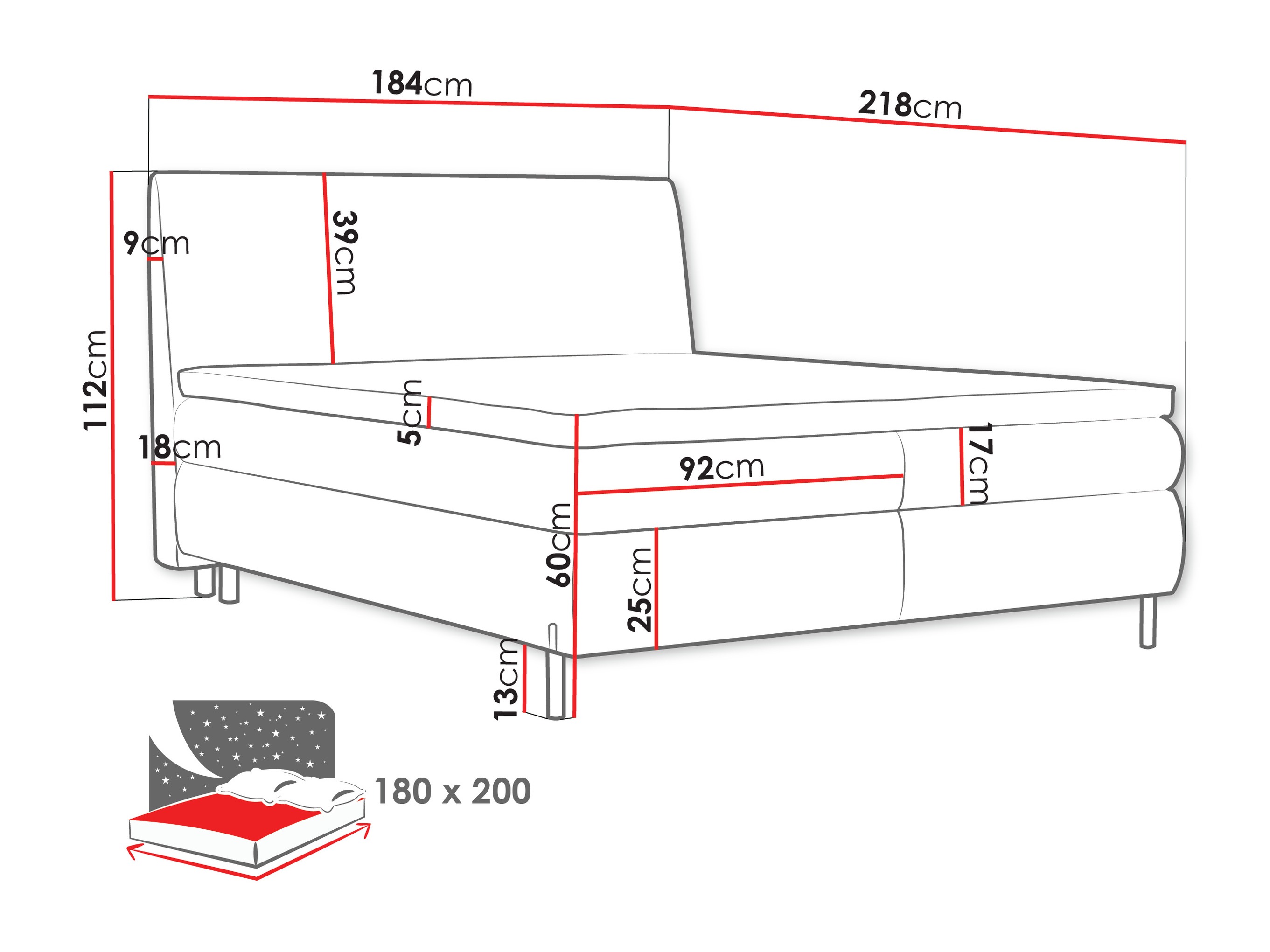 Continental bed Portage 113 (Adventure 51)