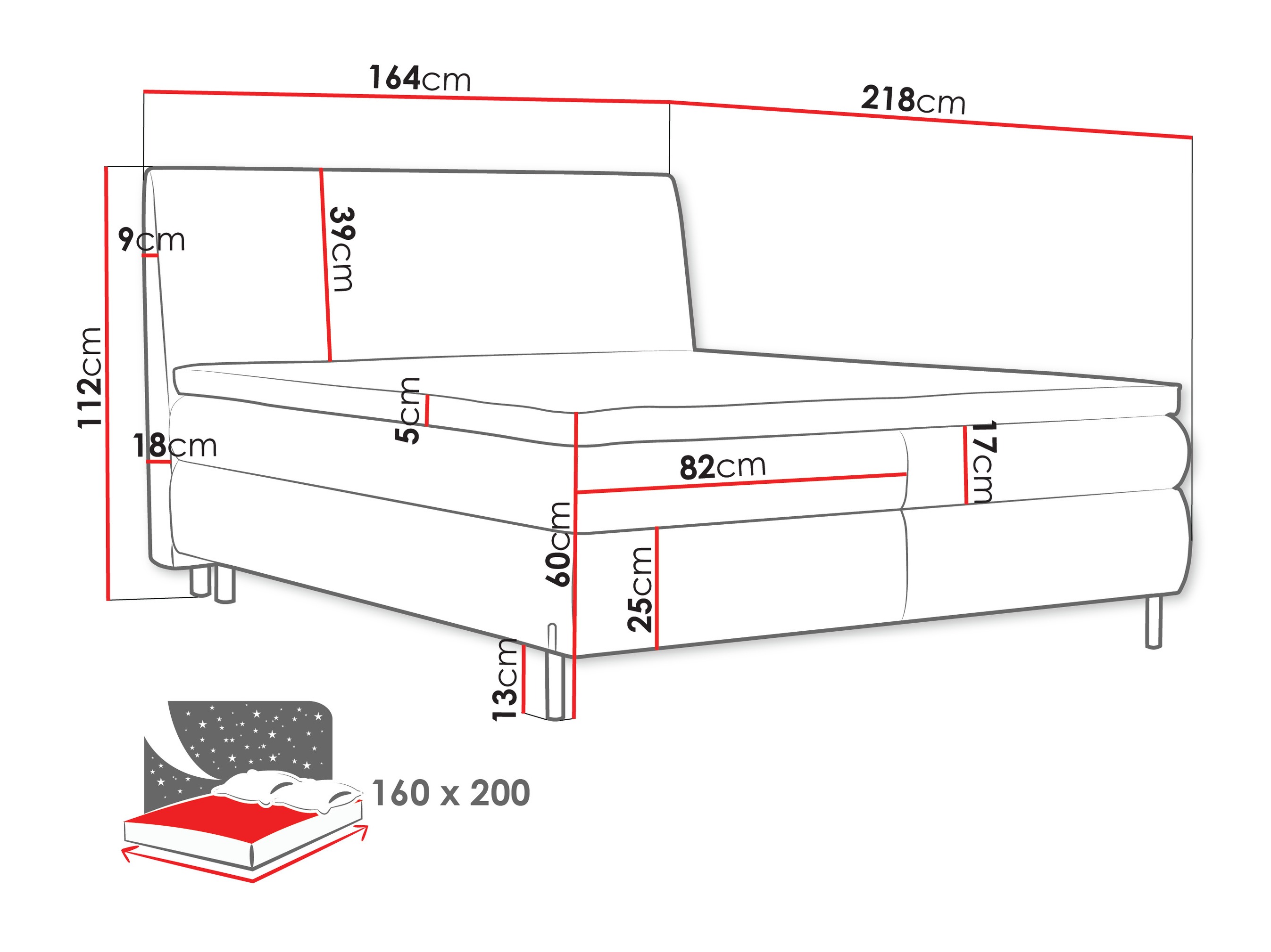 Continental bed Portage 113 (Adventure 80)