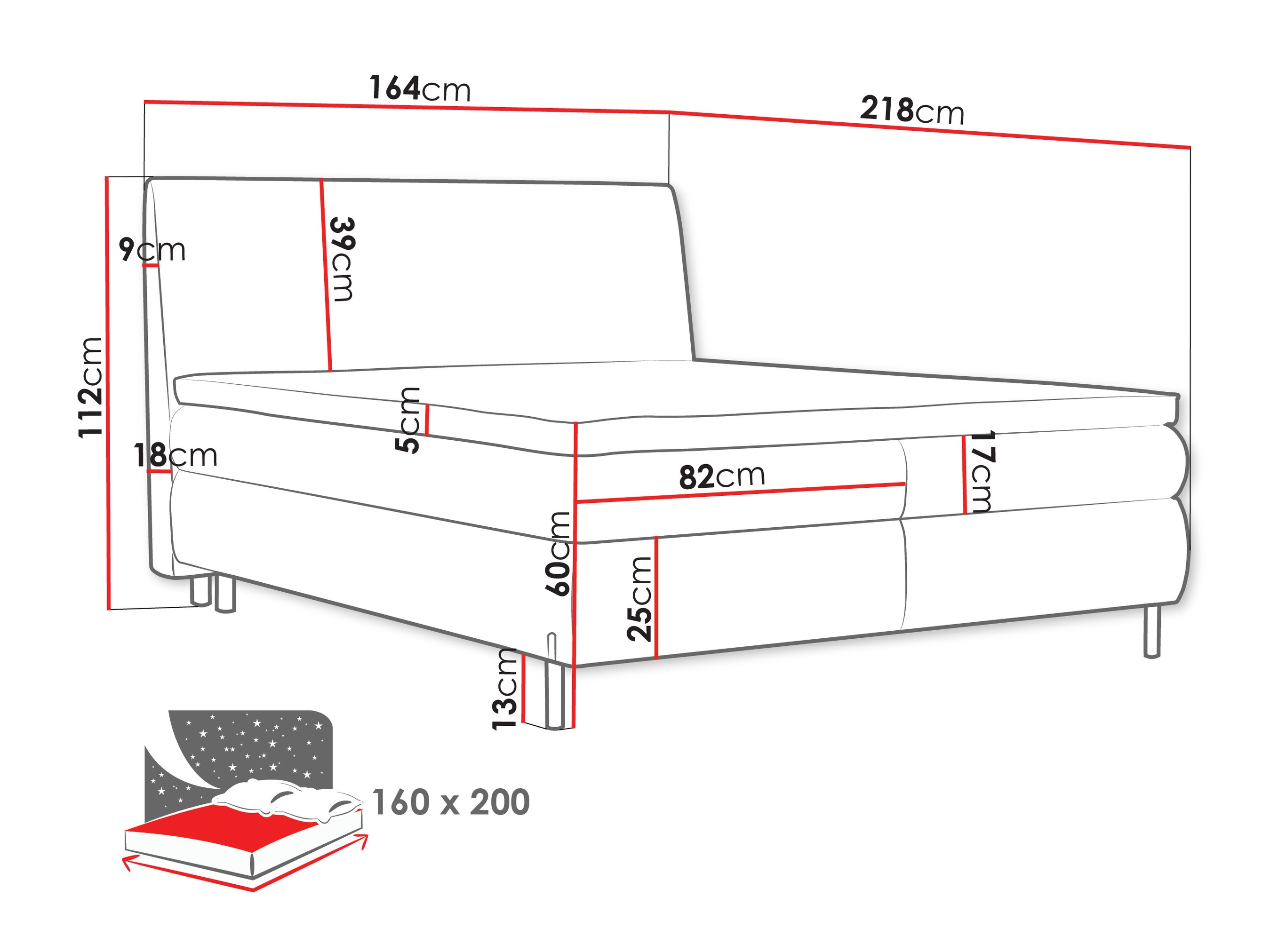 Continental bed Portage 113 (Adventure 90)
