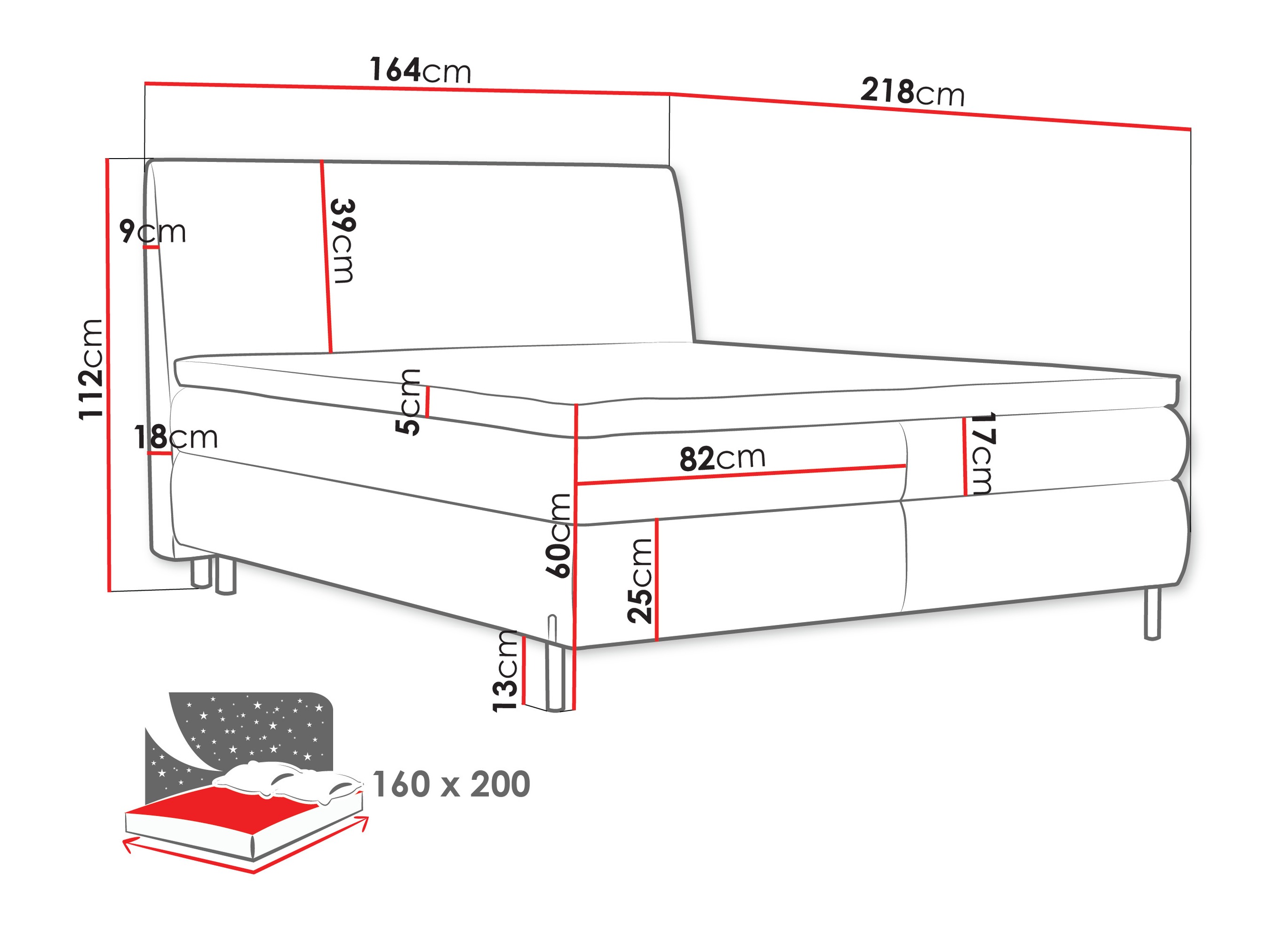 Continental bed Portage 113 (Adventure 94)
