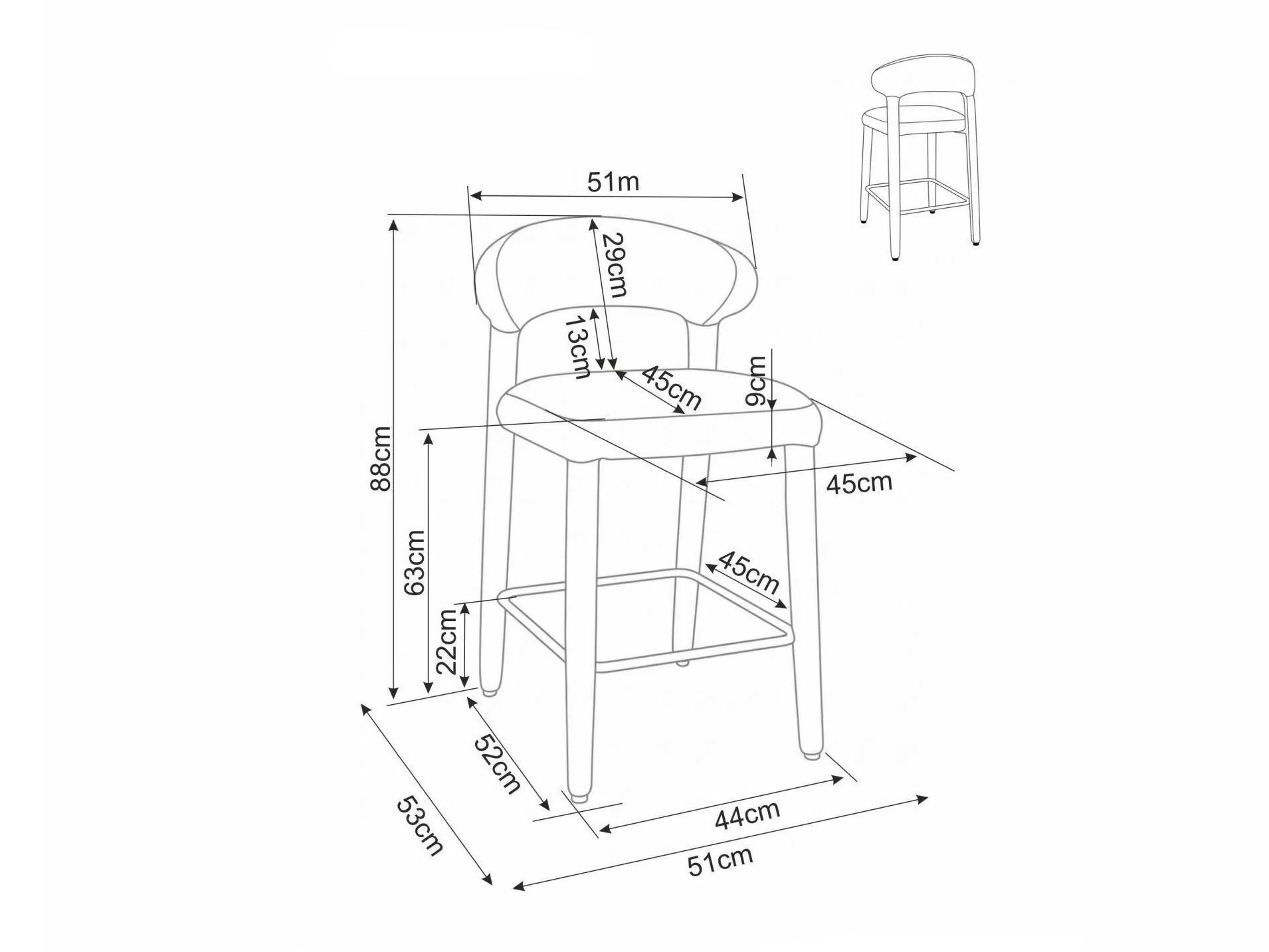 Counter stool Detroit 1029