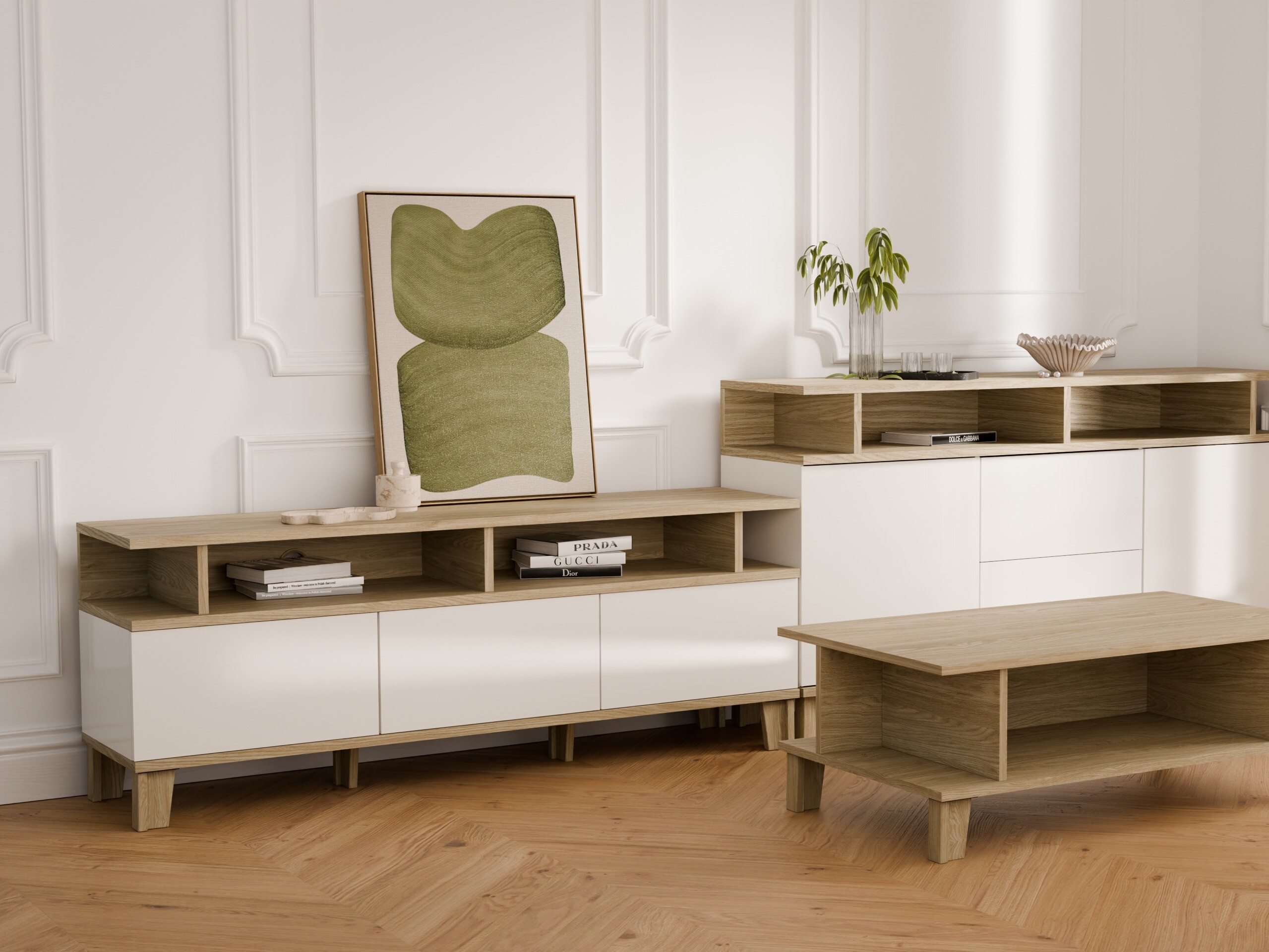 TV stand Evarveru 101 (Matte white)