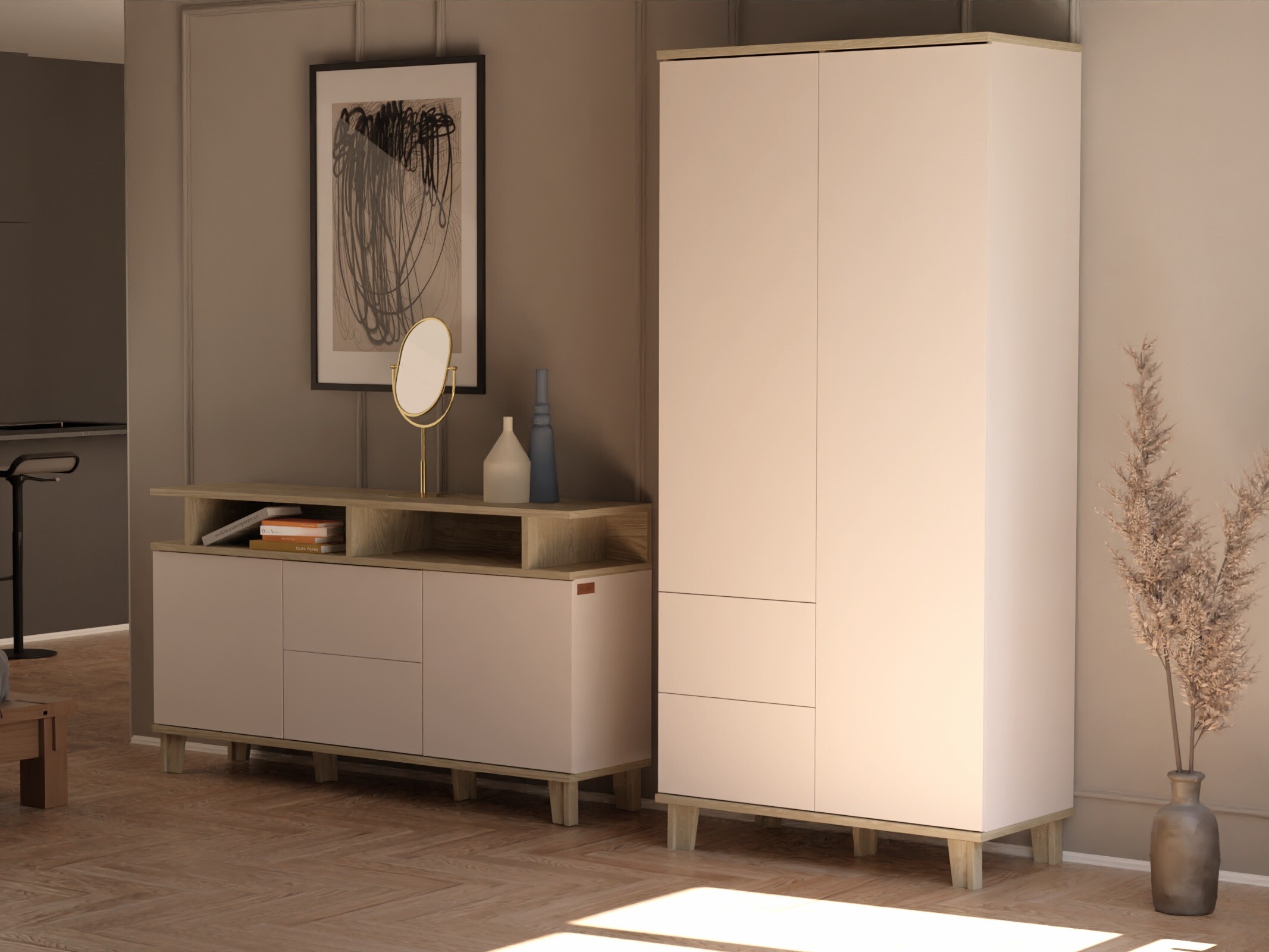 Wardrobe Evarveru 100 (Matte white)