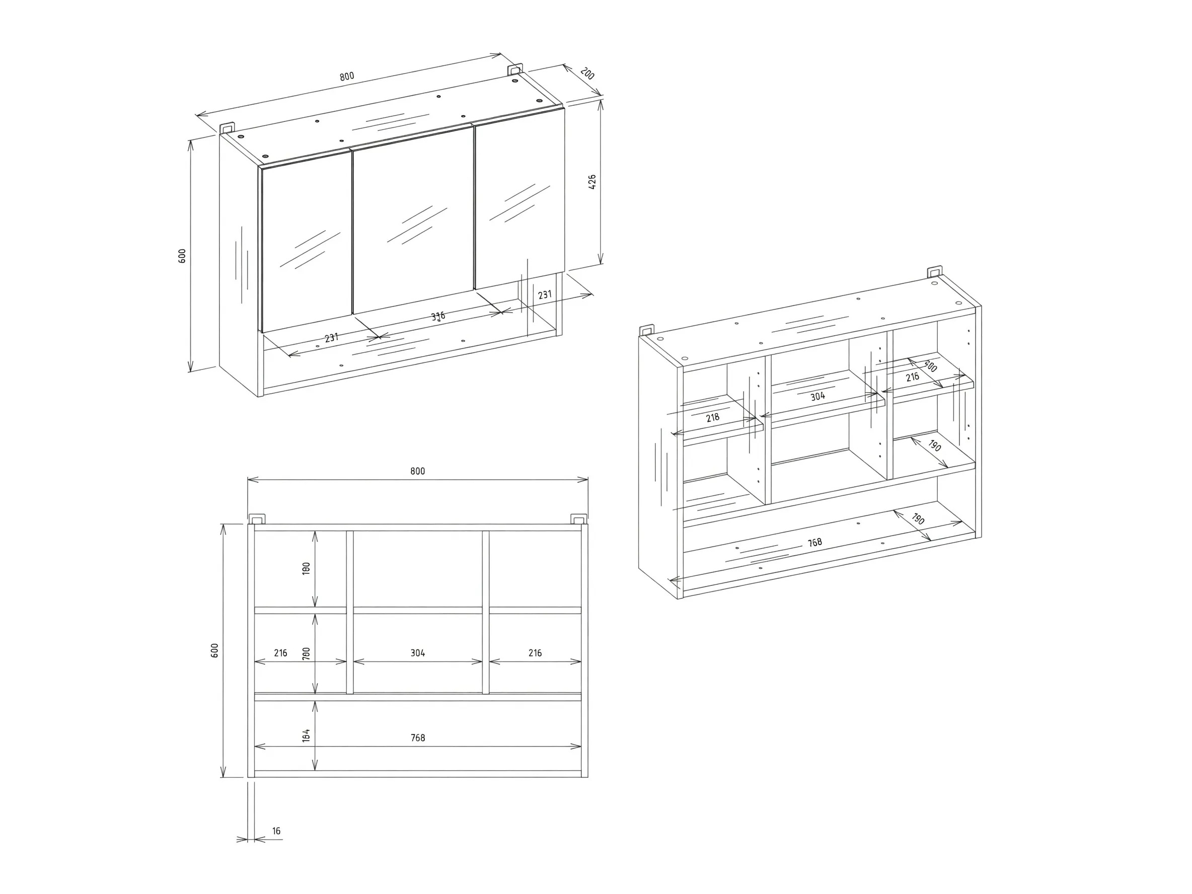 Bathroom mirror cabinet Balelbo 113 (Artisan oak)