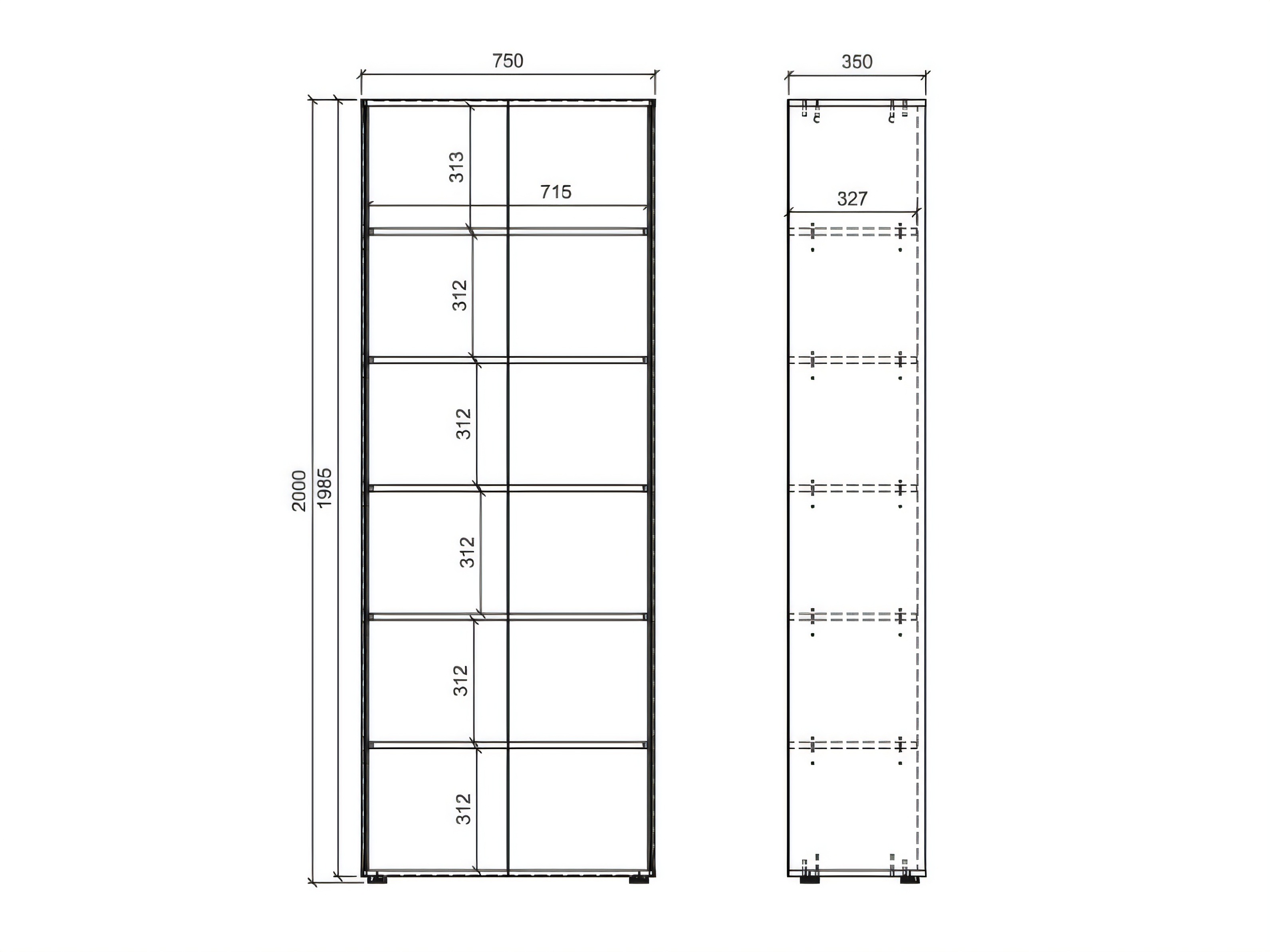 Bookcase Torfiou 113 (Artisan oak)