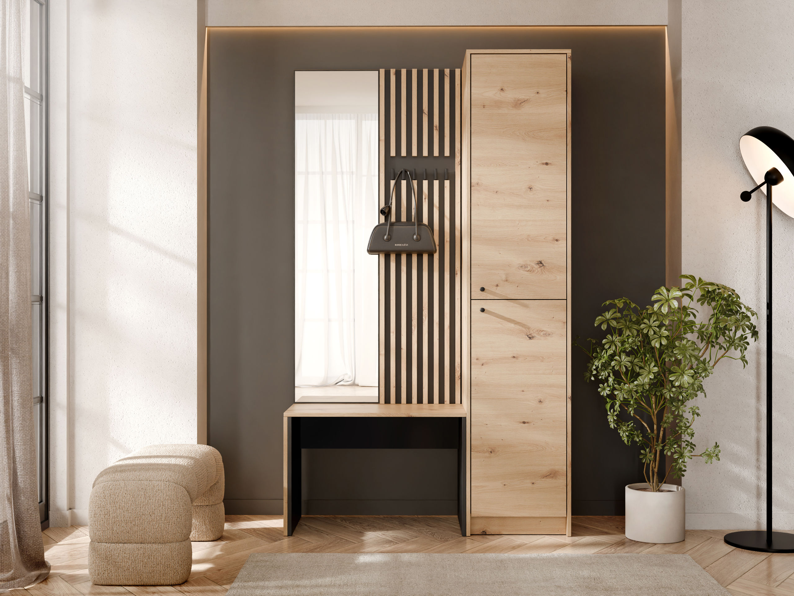 Hallway set Comfivo Nomas (Artisan oak + Black)