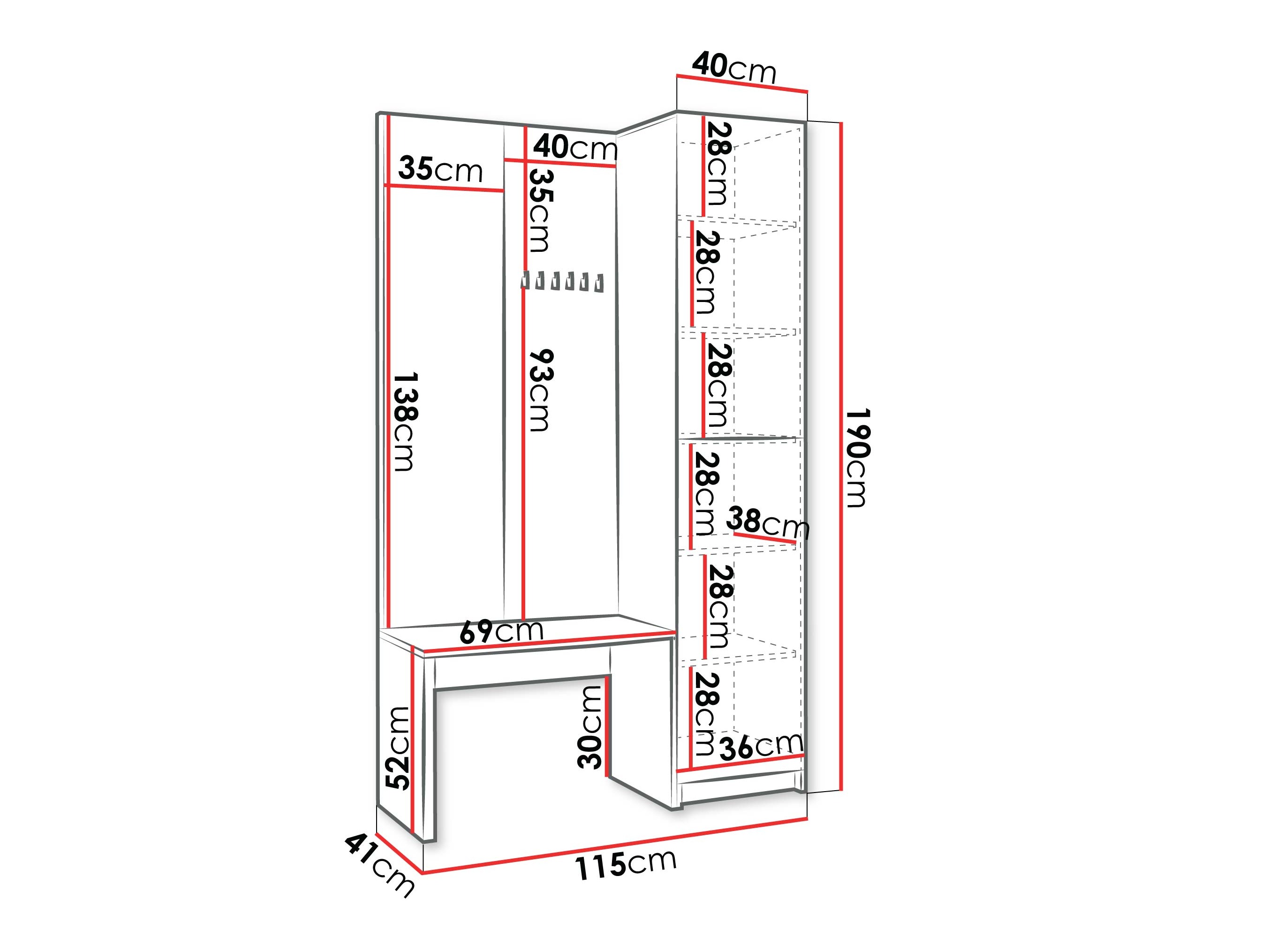 Hallway set Comfivo Nomas (Artisan oak + Black)