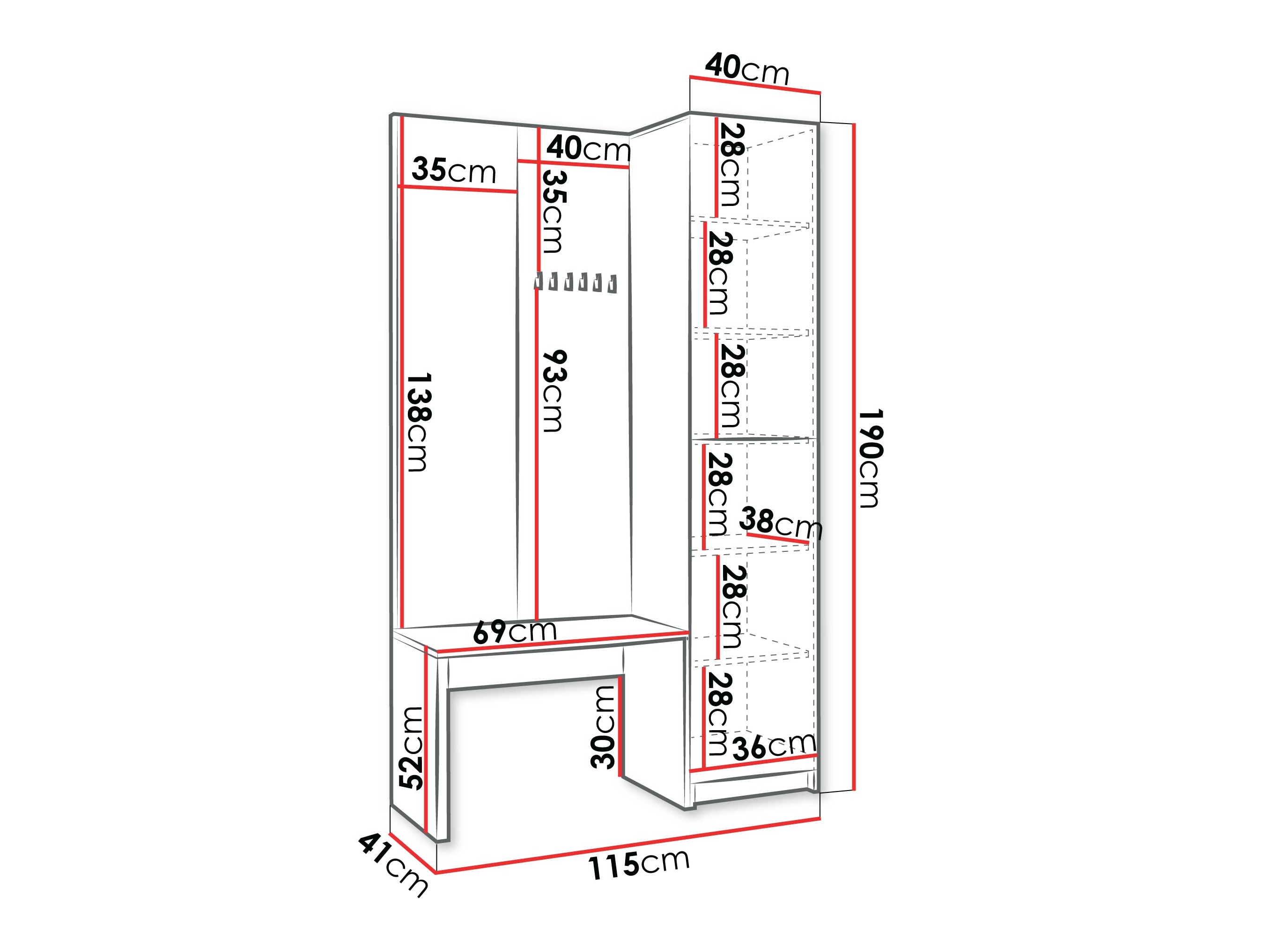 Hallway set Comfivo Nomas (Beige + Black)