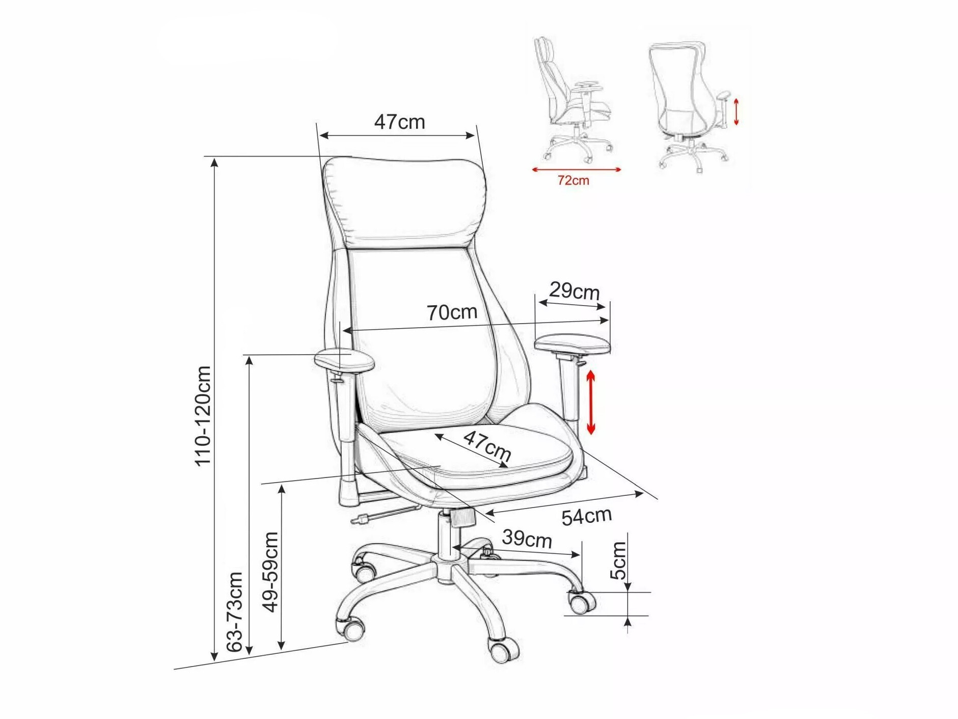 Office chair Detroit 1034 (Black)