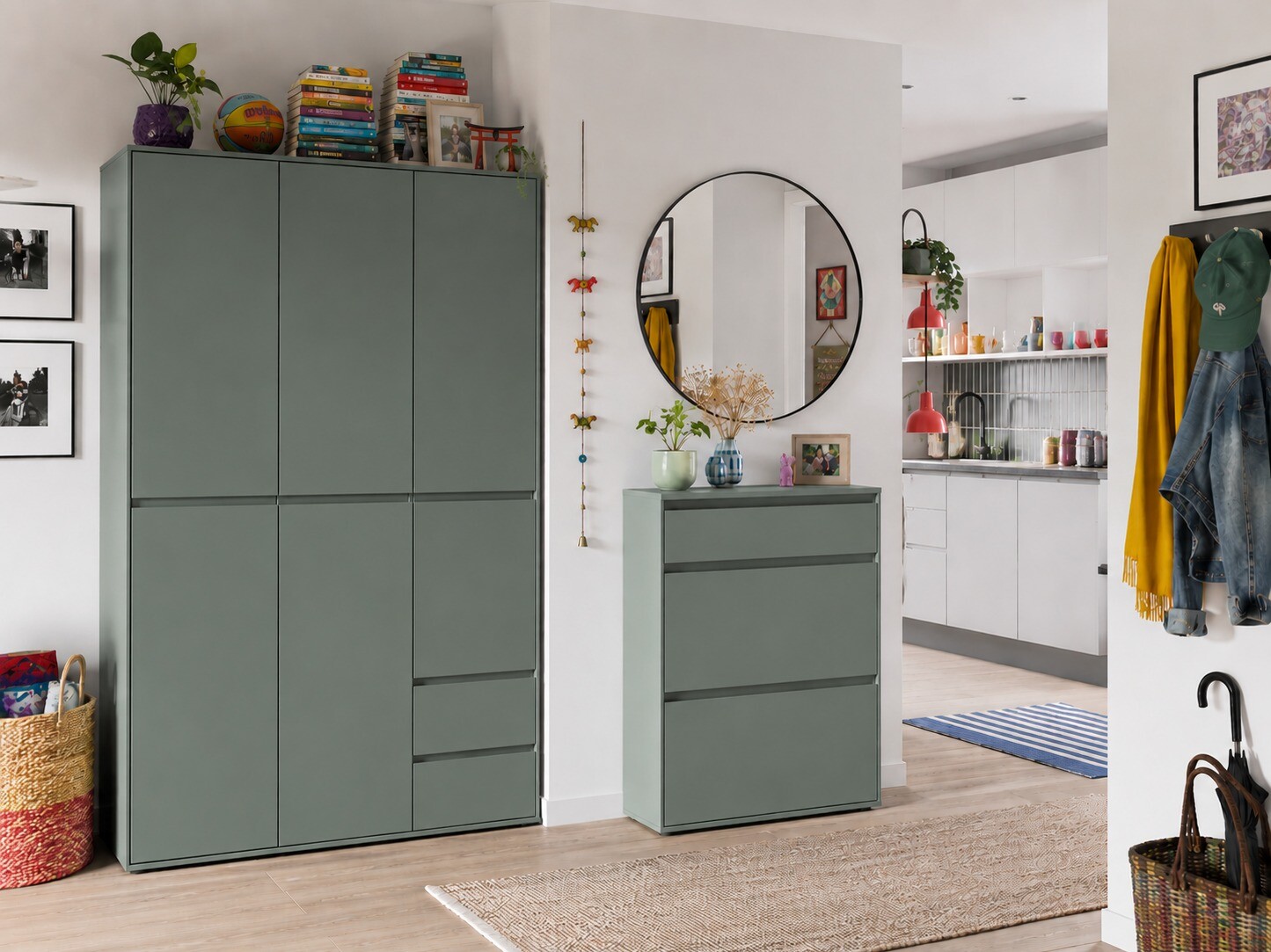 Shoe cabinet Torfiou 100 (Green)
