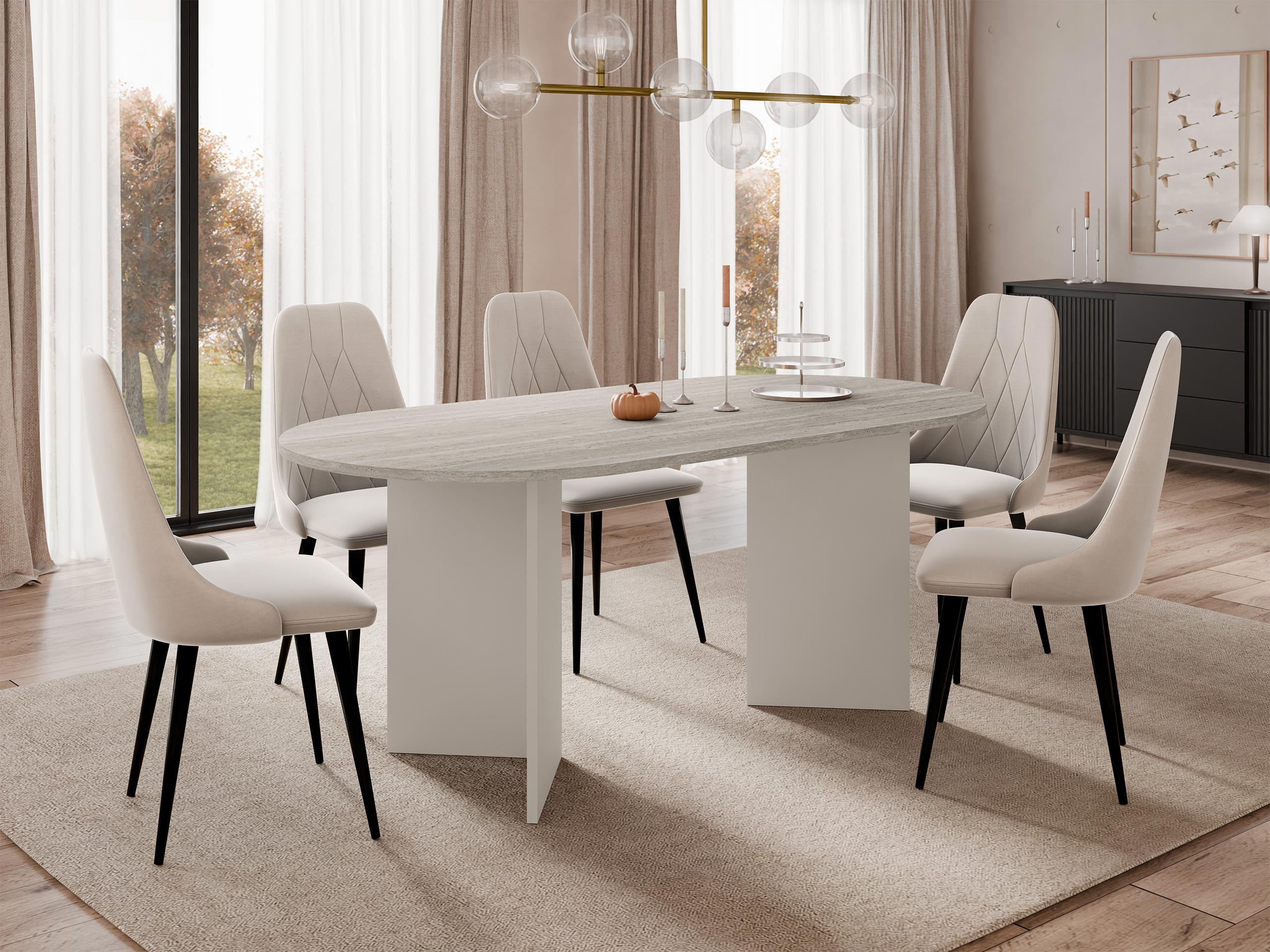 Table Comfivo Fungus (Light Travertine + Beige)