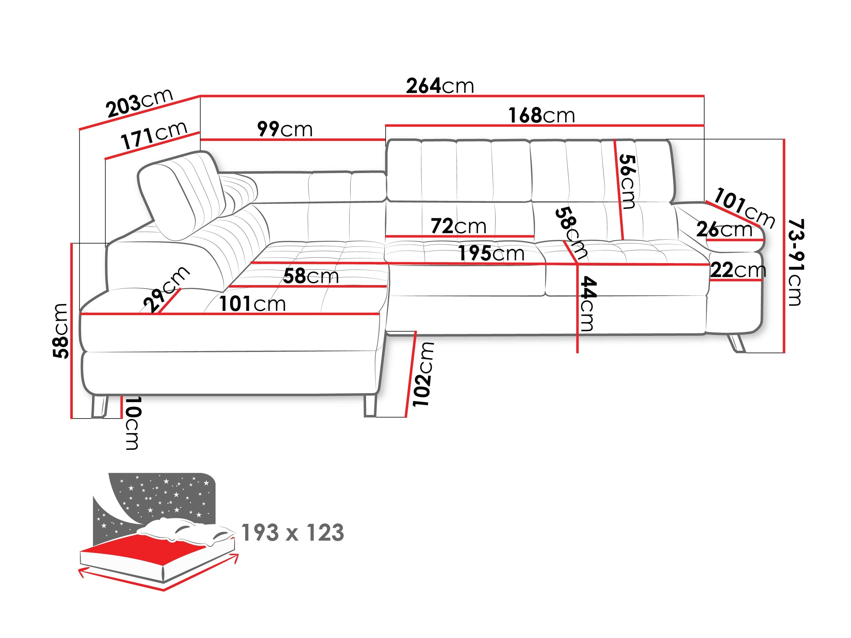 Corner sofa Comfivo Agnus (Fredo 25)
