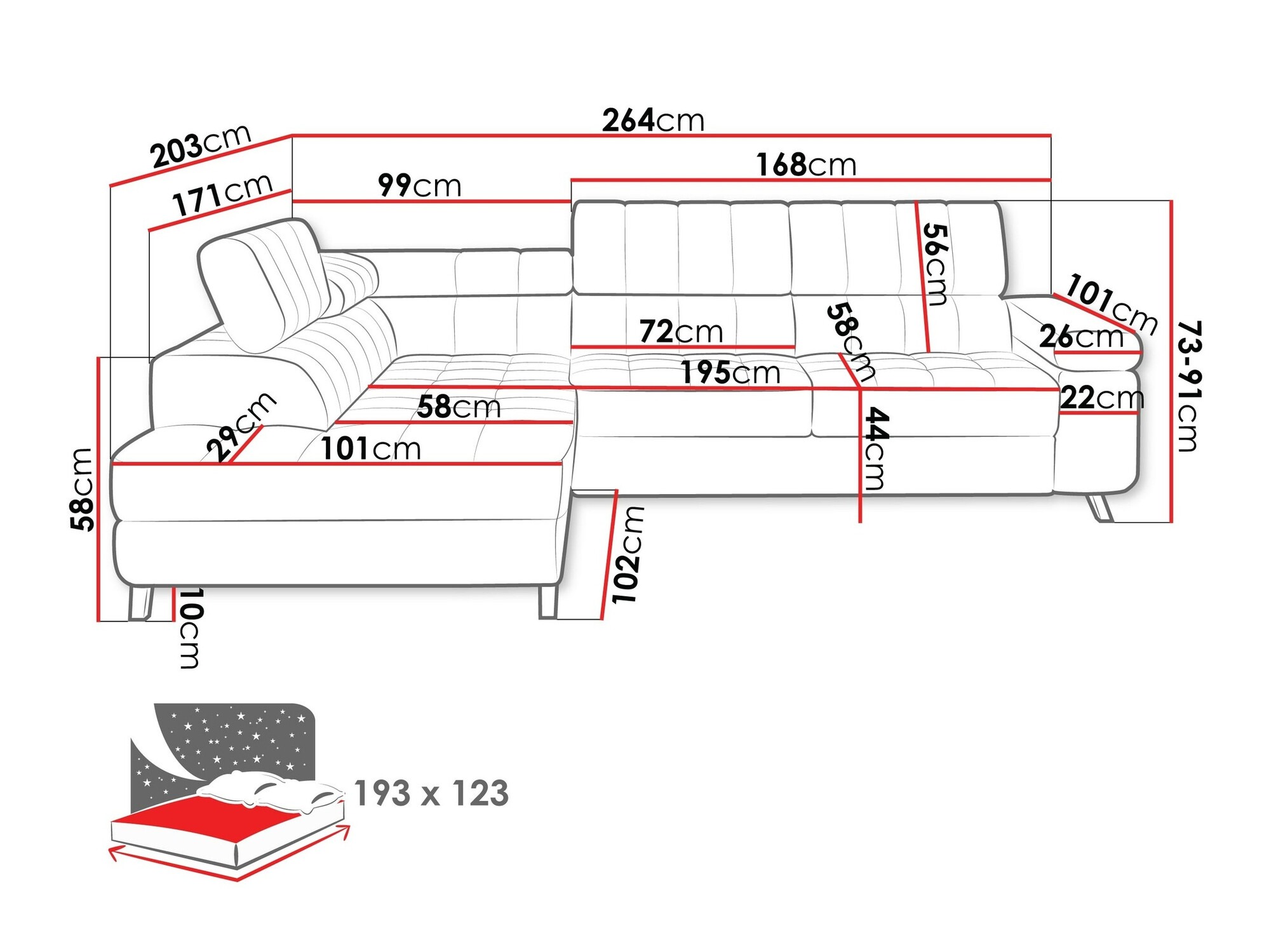 Corner sofa Comfivo Agnus (Fresh 13)