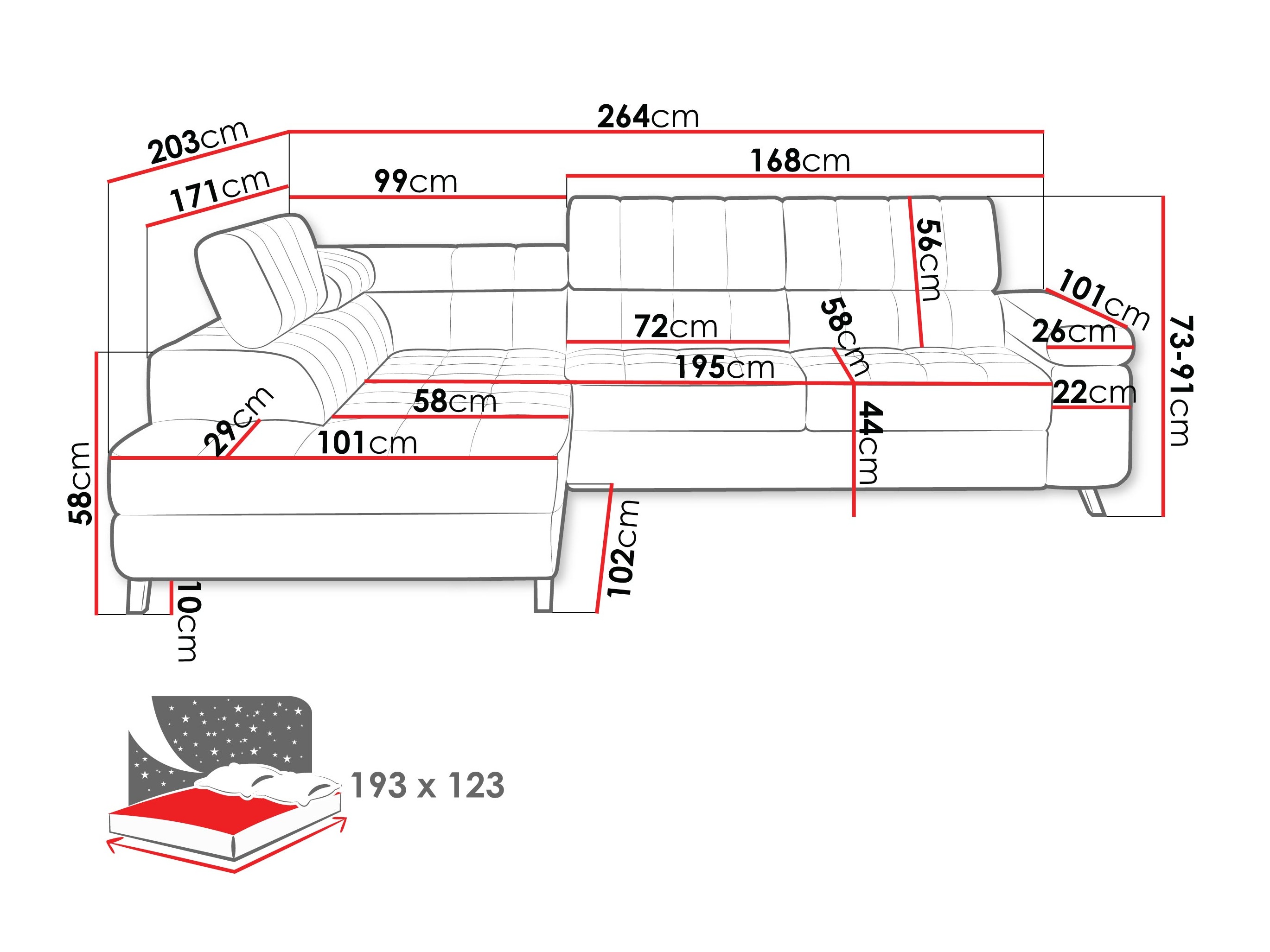 Corner sofa Comfivo Agnus (Lumo 30)