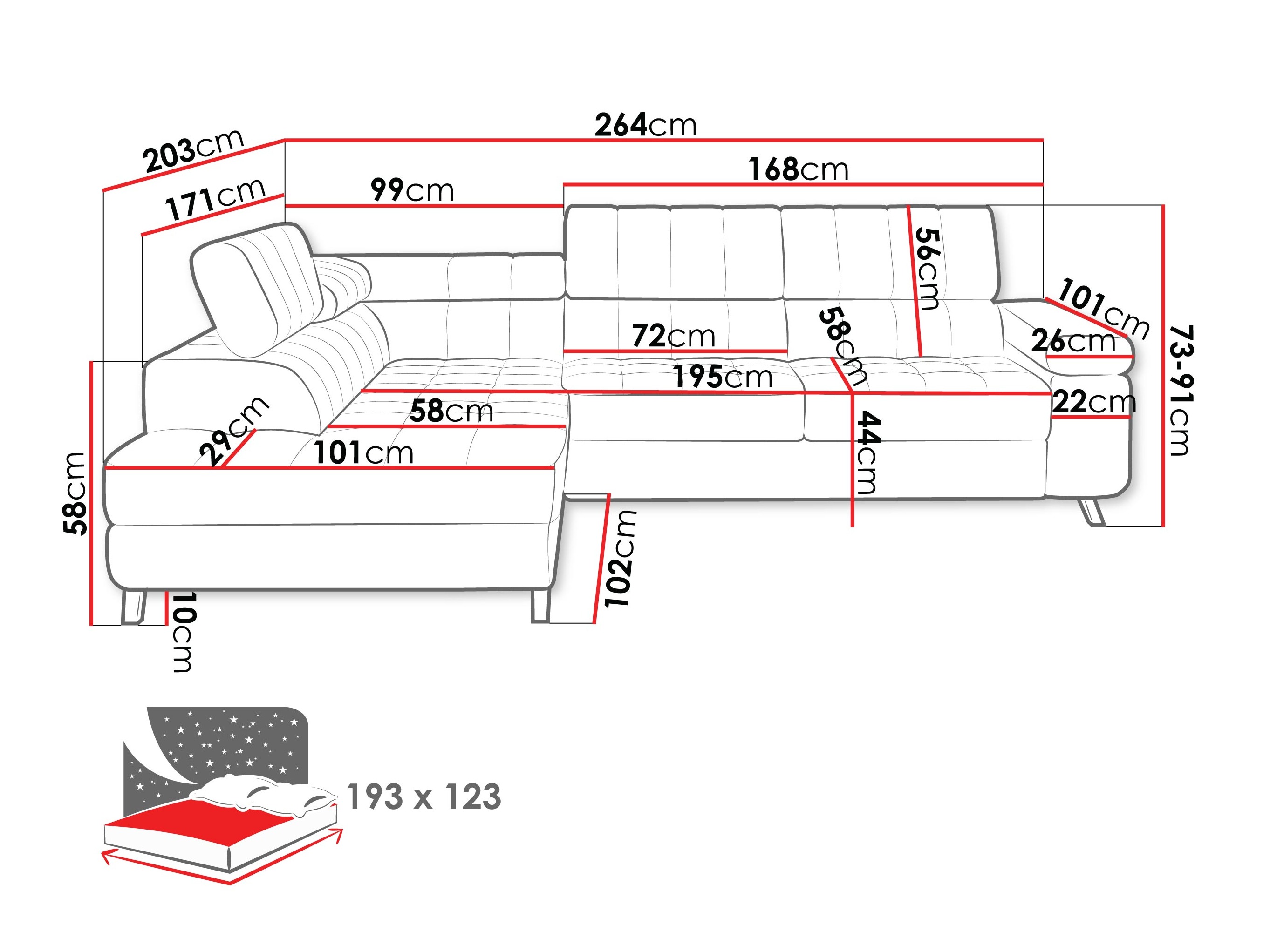 Corner sofa Comfivo Agnus (Lumo 65)