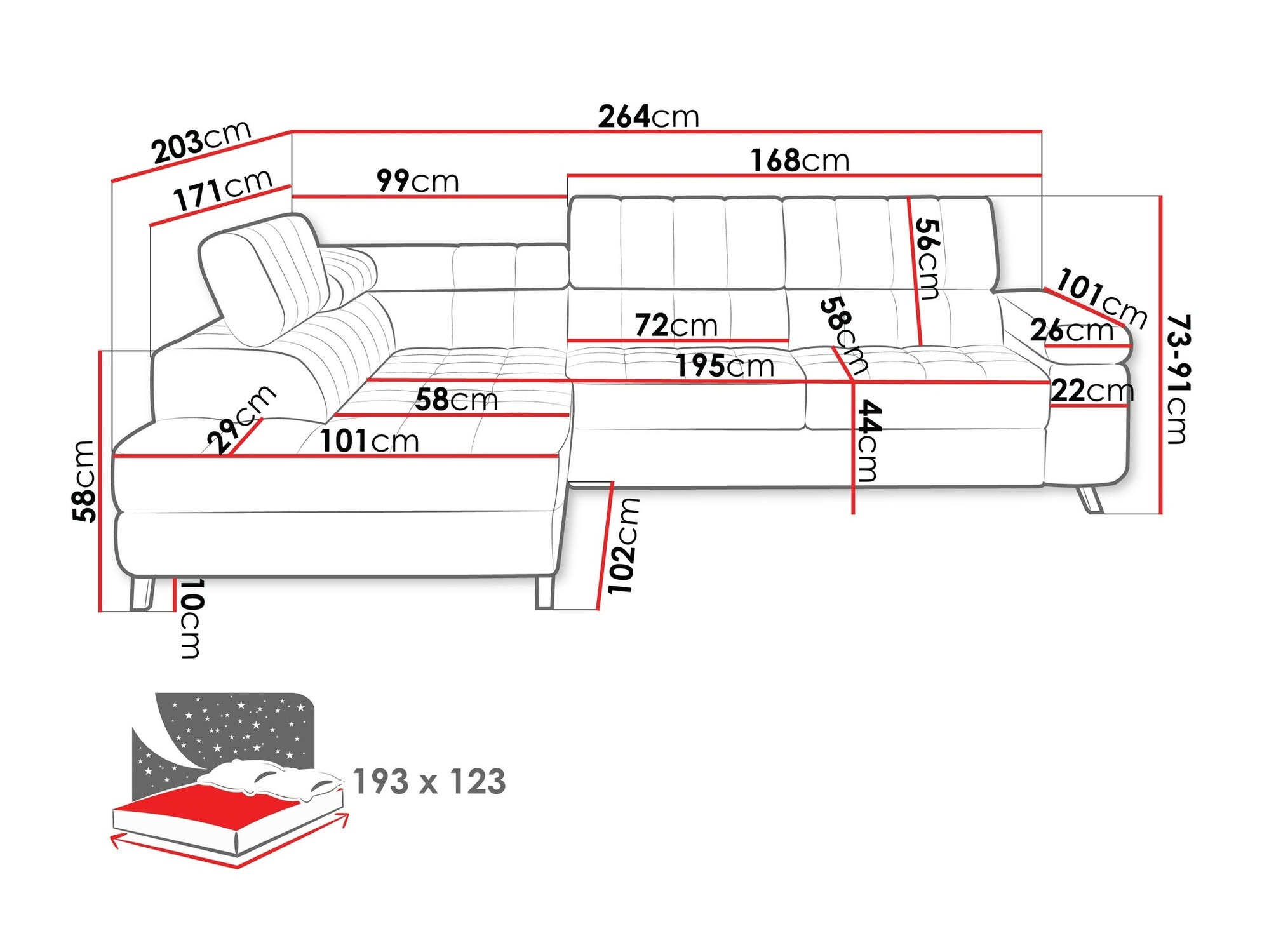 Corner sofa Comfivo Agnus (Magic Velvet 2217)