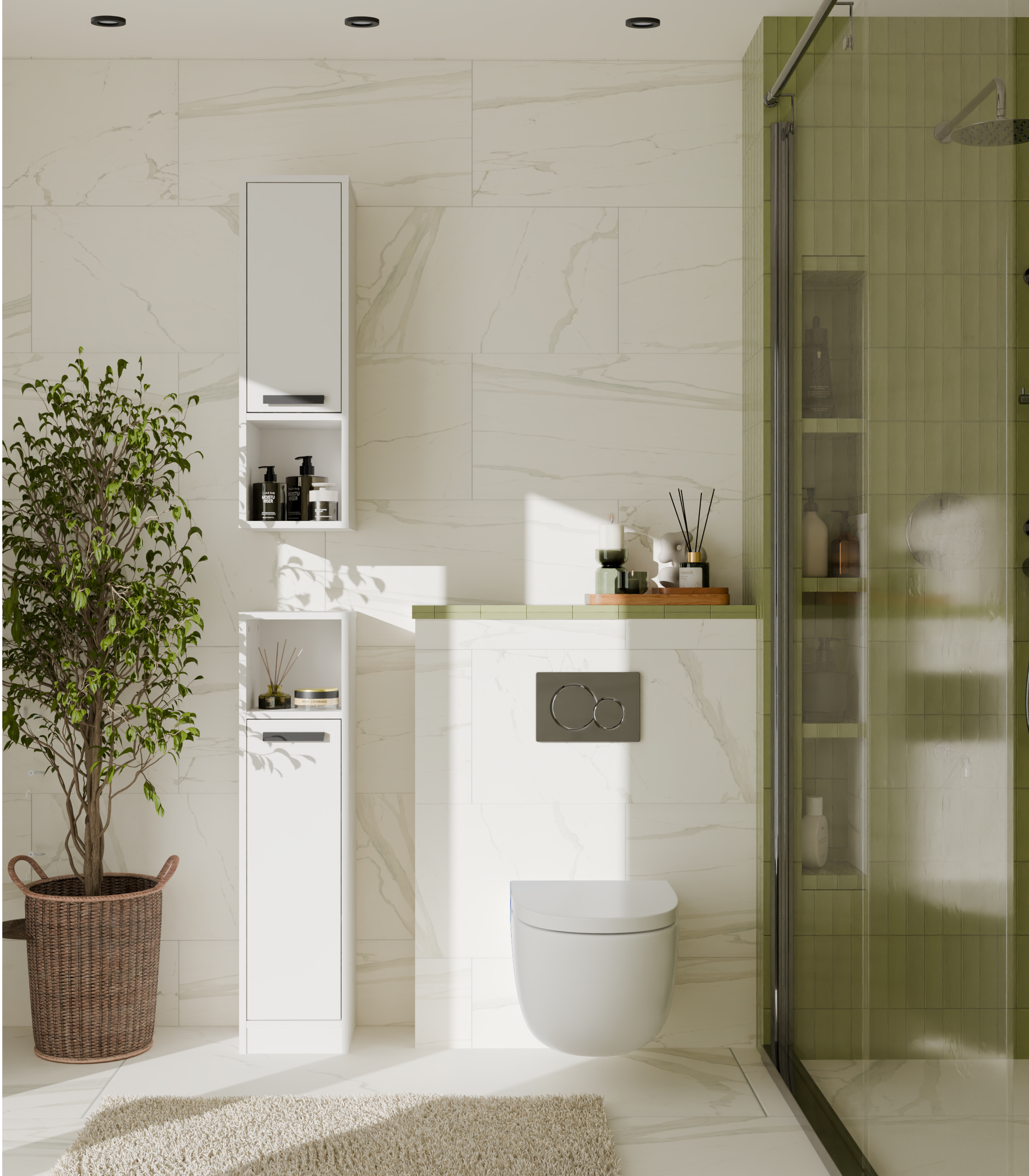 Wall-mounted bathroom cabinet Mandeville 382 (White)