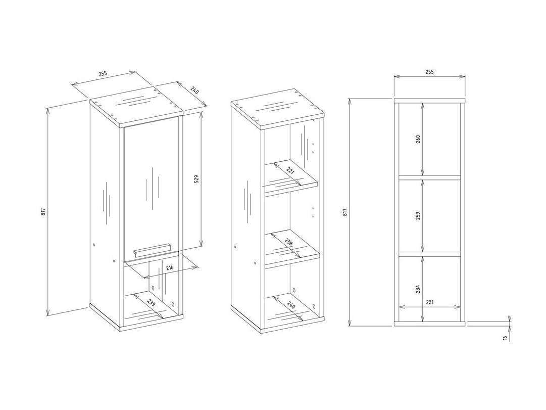 Wall-mounted bathroom cabinet Mandeville 382 (White)