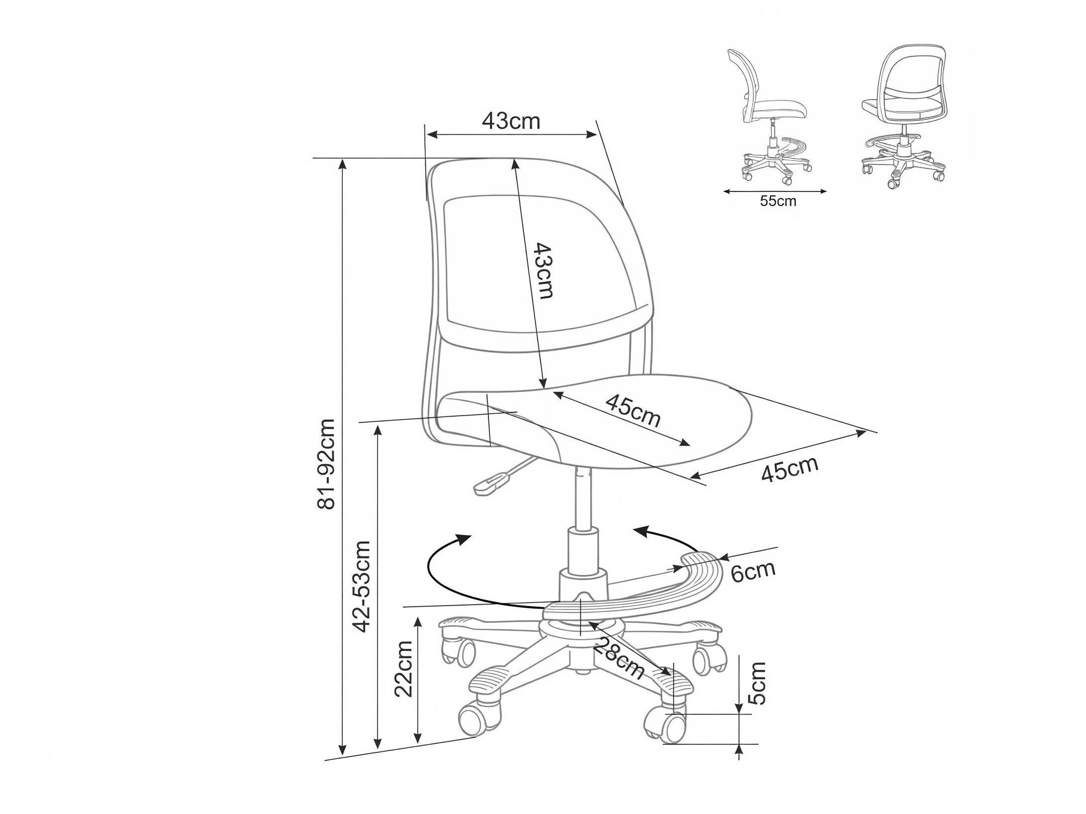 Children's chair Detroit 1037 (Grey)
