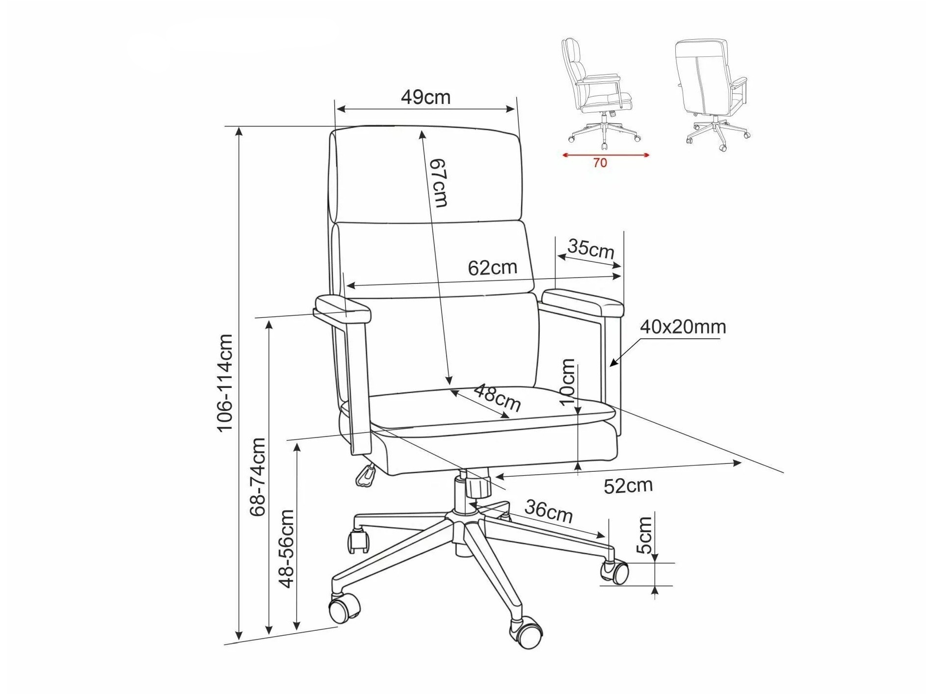 Office chair Detroit 1036 (Noelle 33)