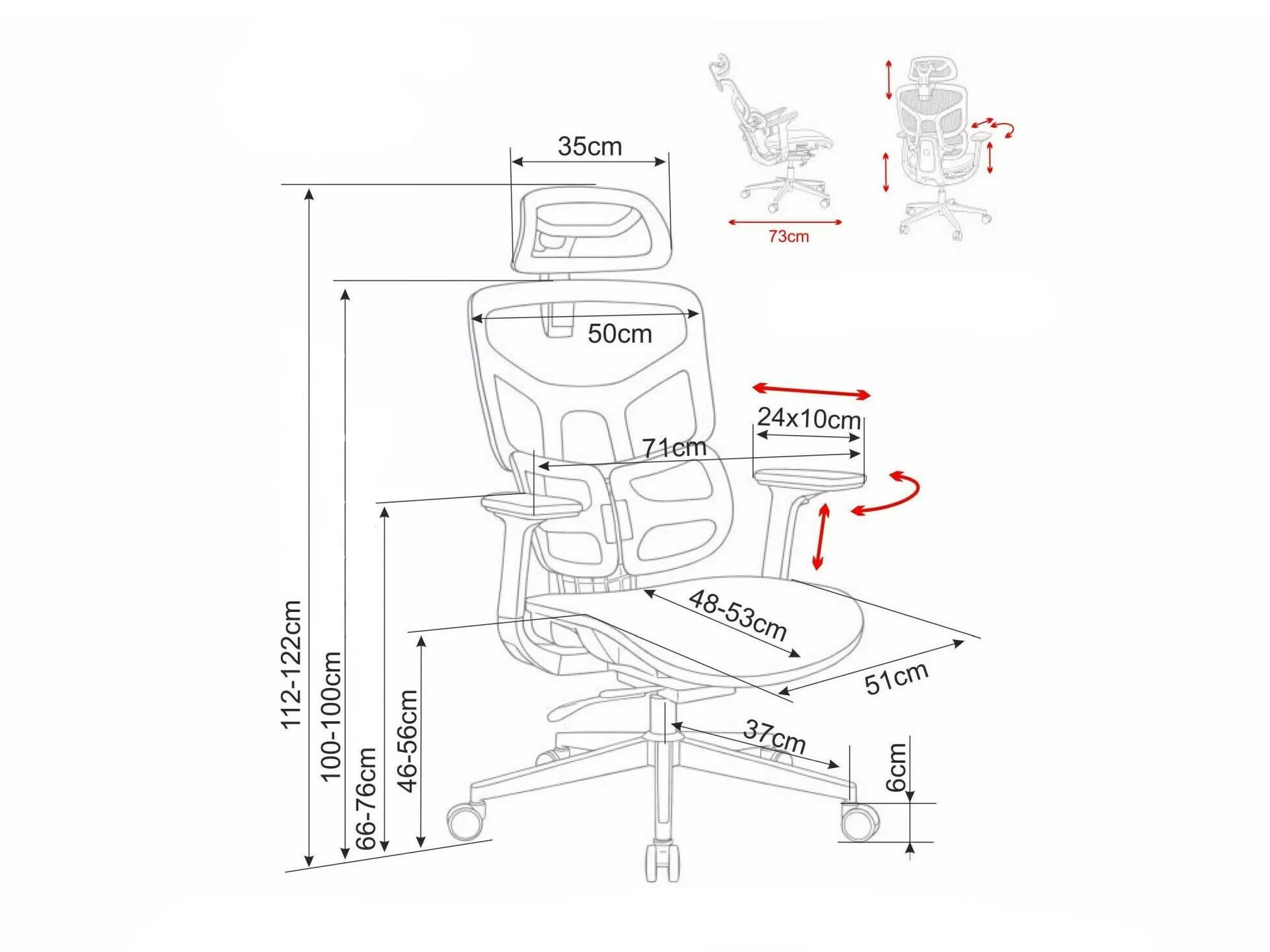 Office chair Detroit 1038 (Black)