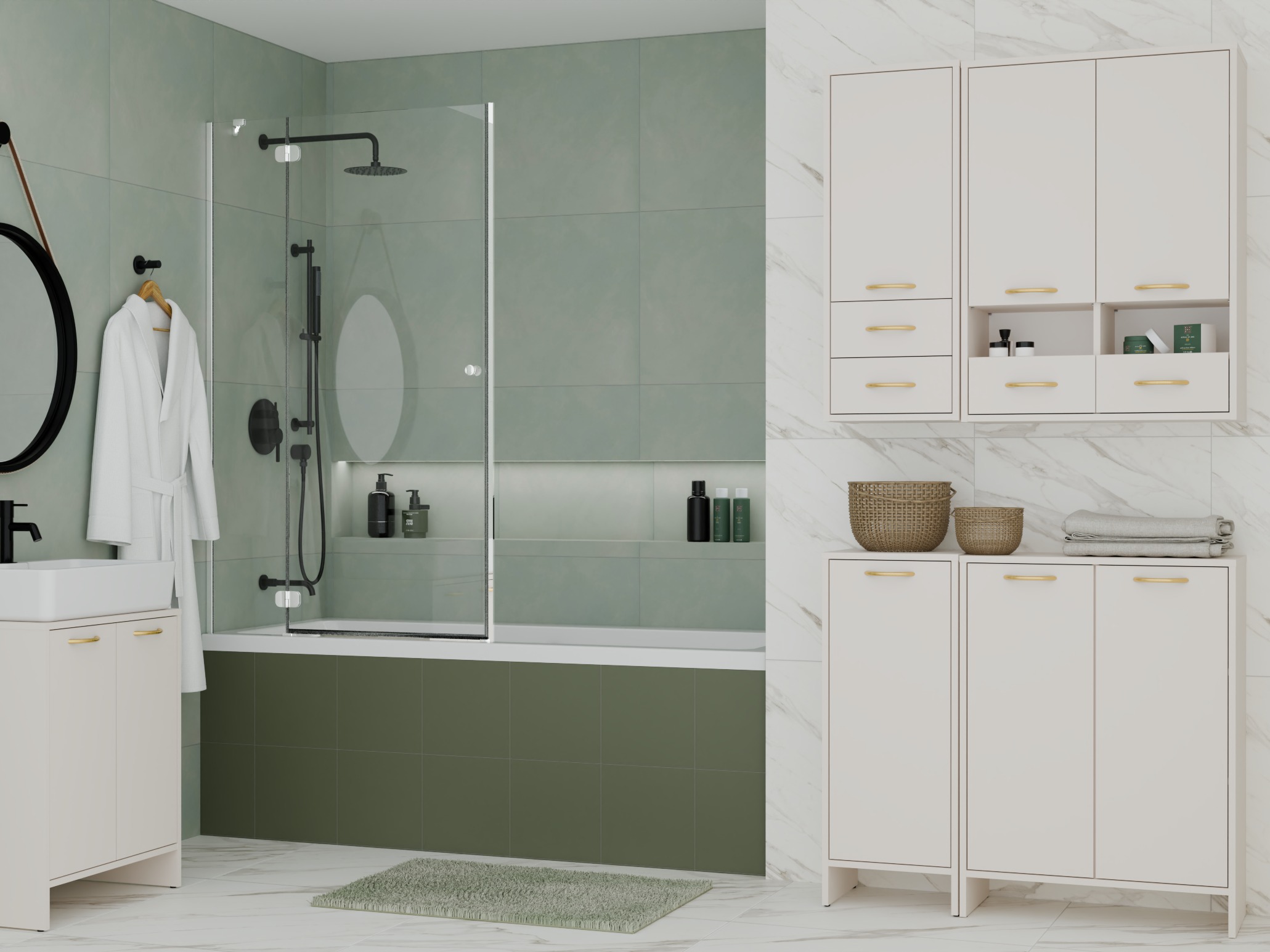 Standing bathroom cabinet Servou 110 (Cashmere)