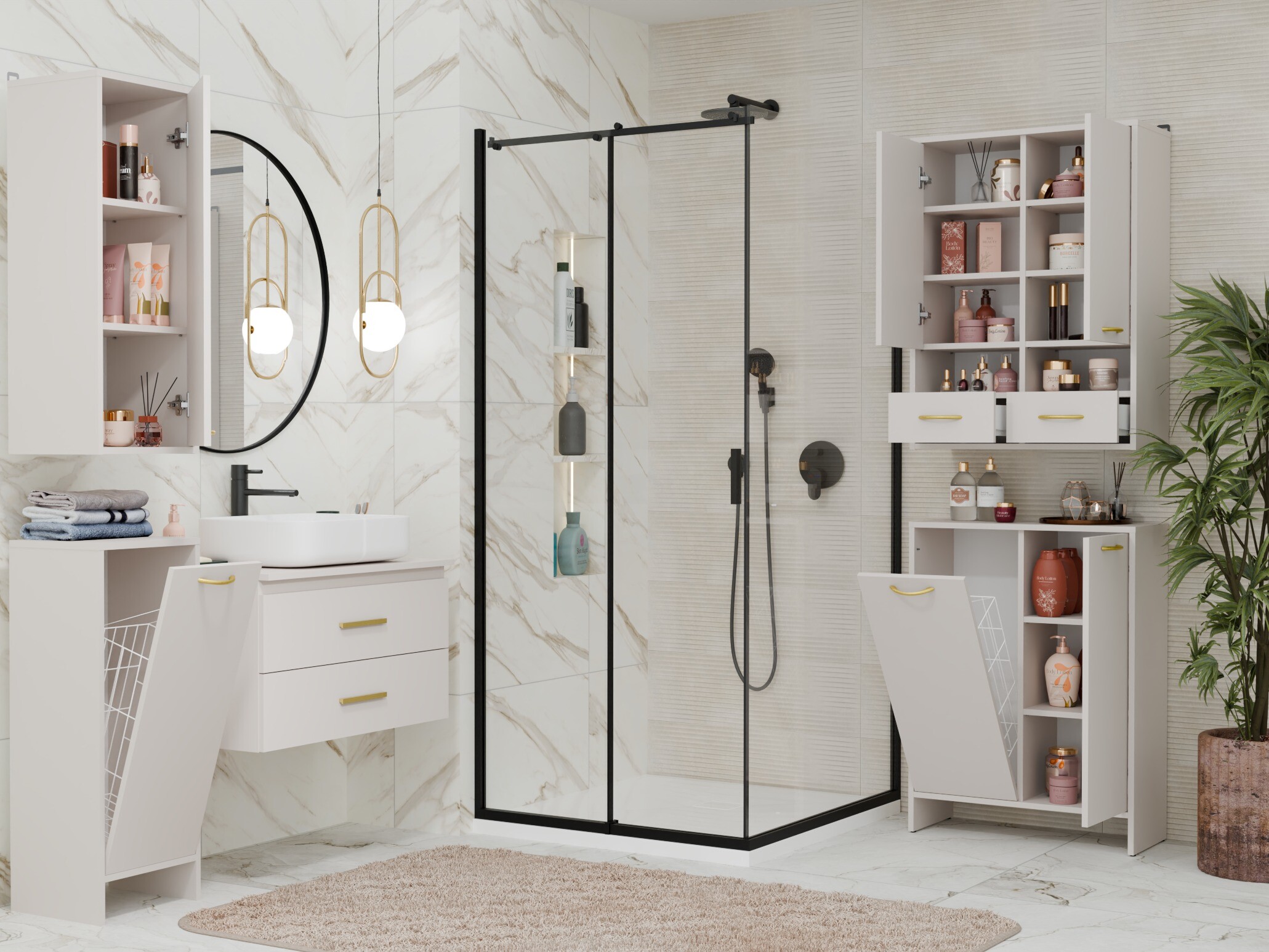 Standing bathroom cabinet Servou 112 (Cashmere)