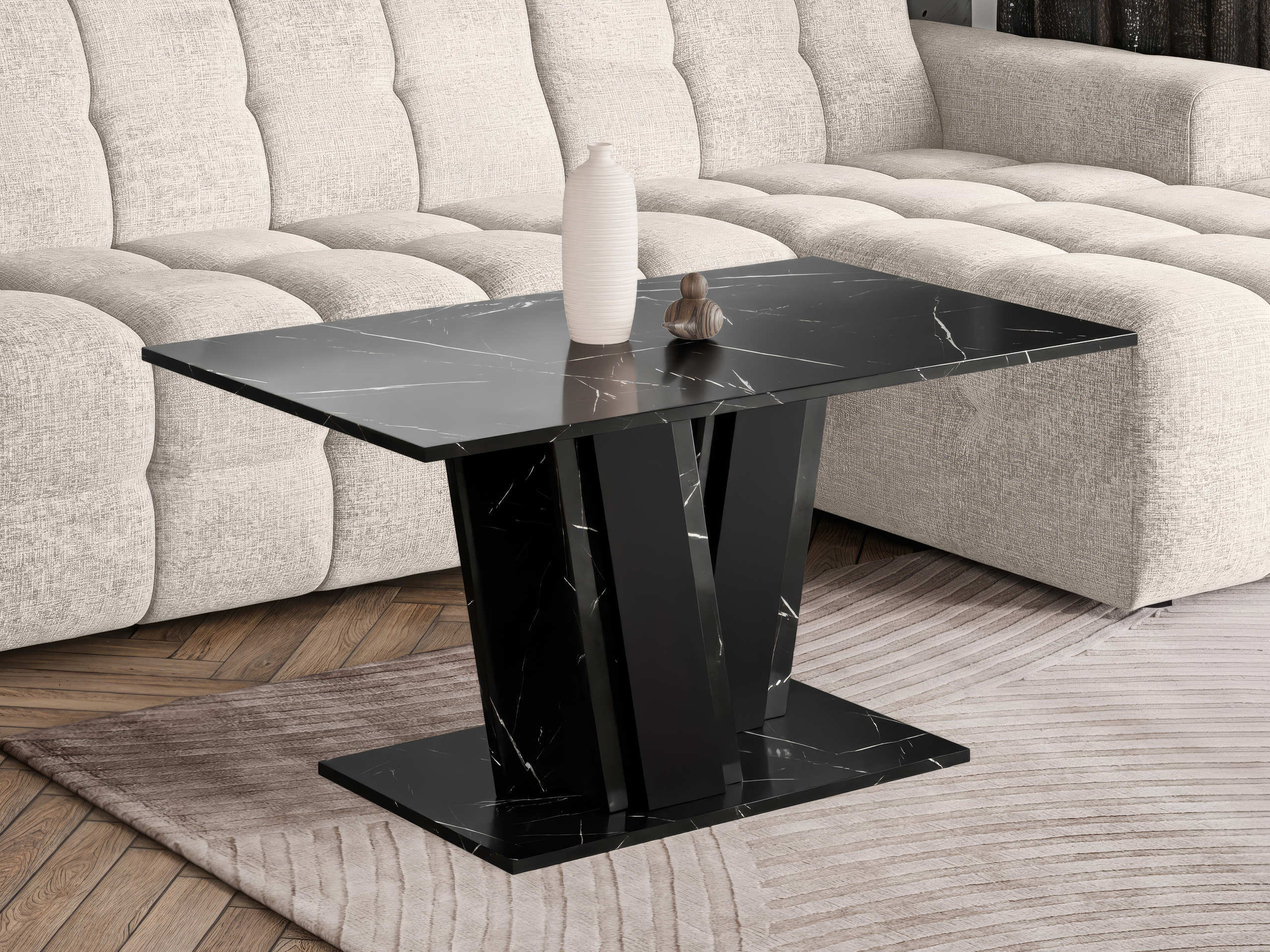 Coffee table Goodyear 138 (Black marble + Black)