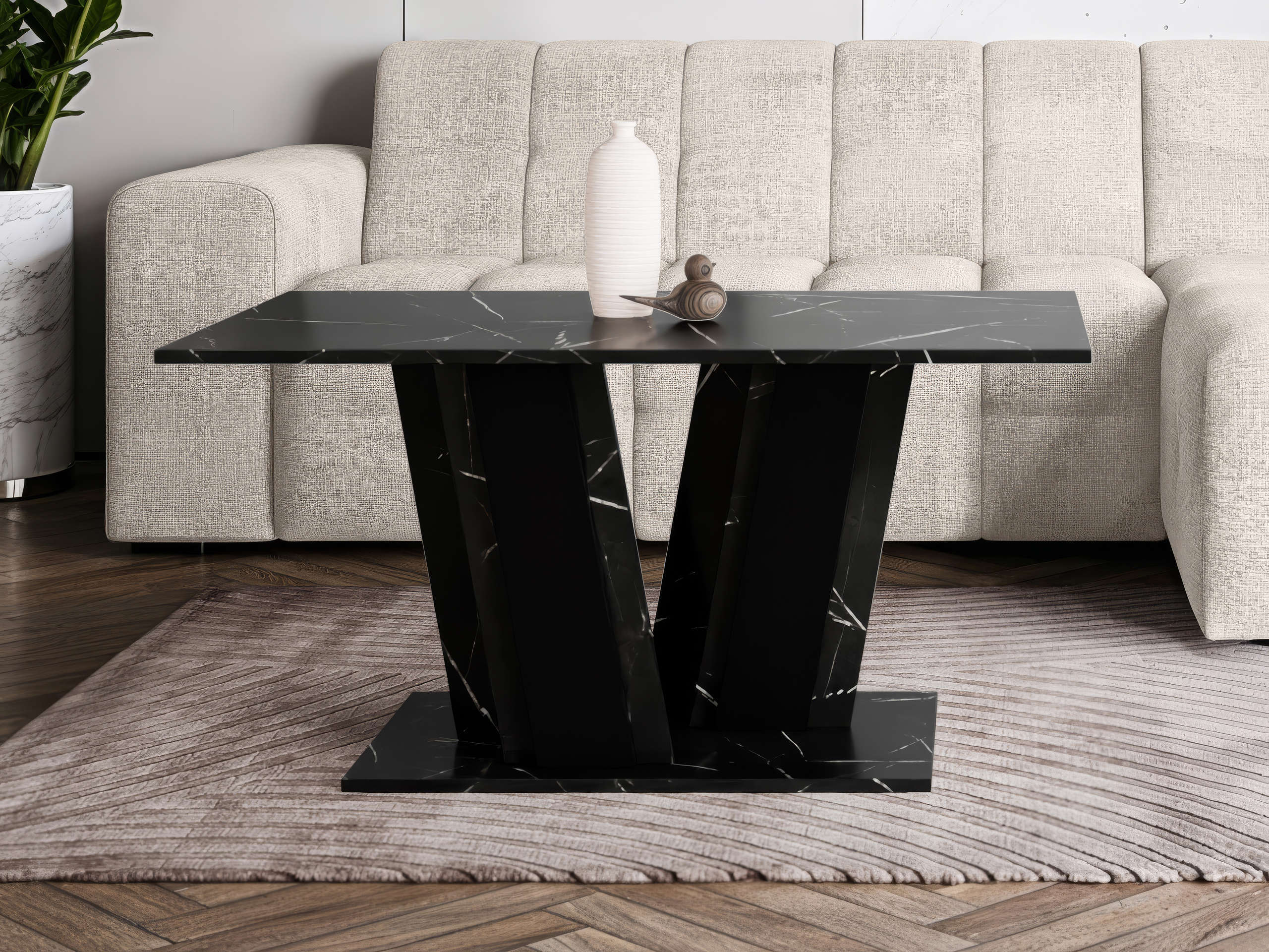 Coffee table Goodyear 138 (Black marble + Black)